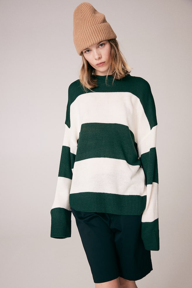 Jacquard-knit jumper - Cream/Striped/Black/Striped/Black/Grey marl/Striped - 4
