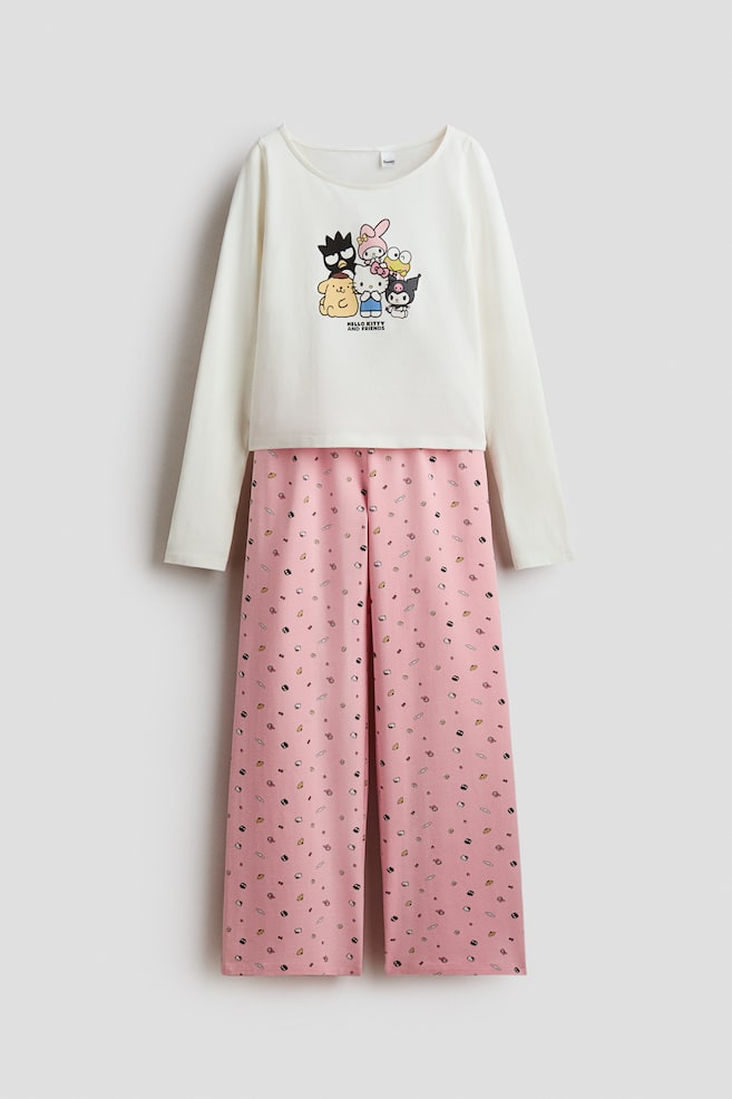 Dżersejowa piżama z nadrukiem - Różowy/Hello Kitty - 1