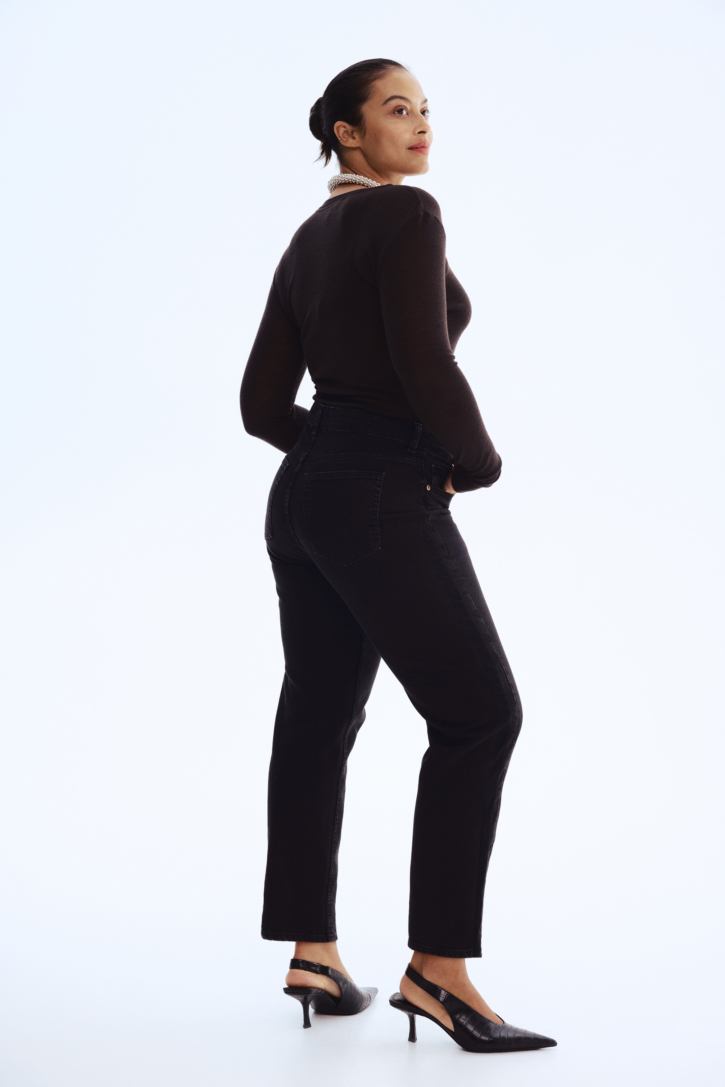 Mom Slim Fit High Waist Ankle Jeans
