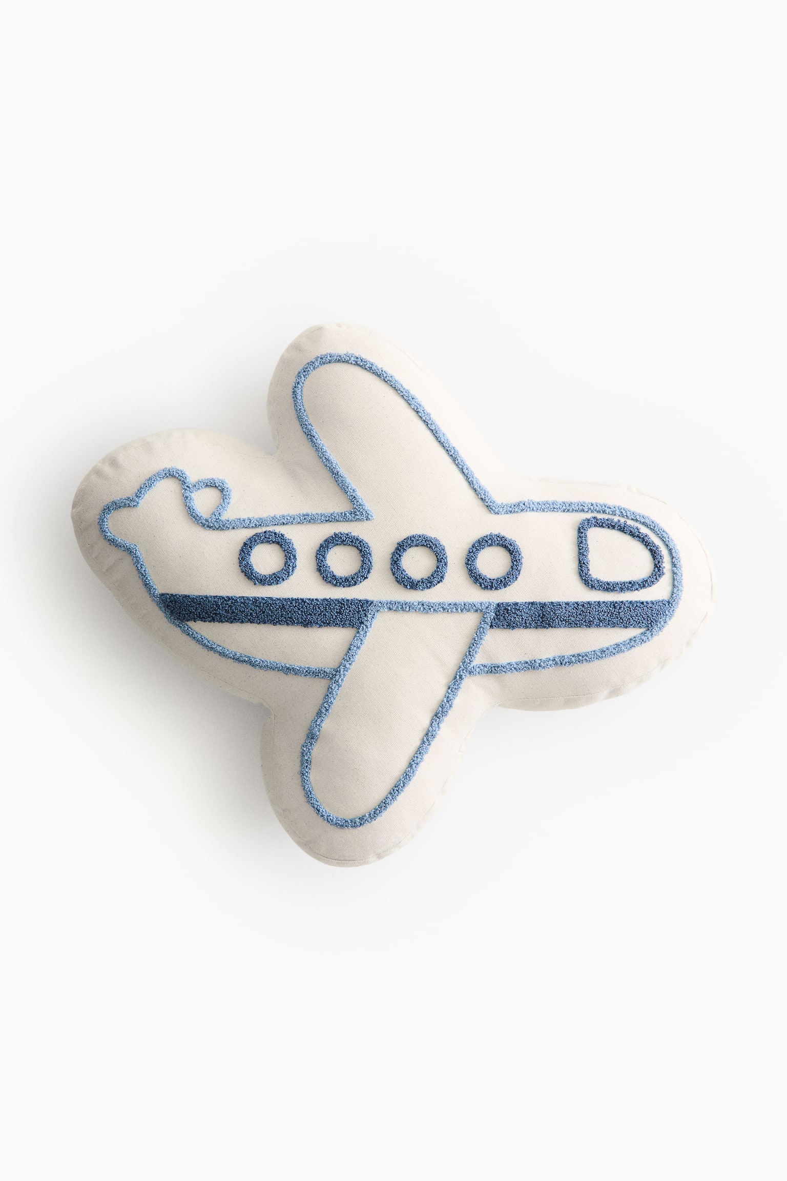 Cojín de lona en forma de avión - Blanco/Azul