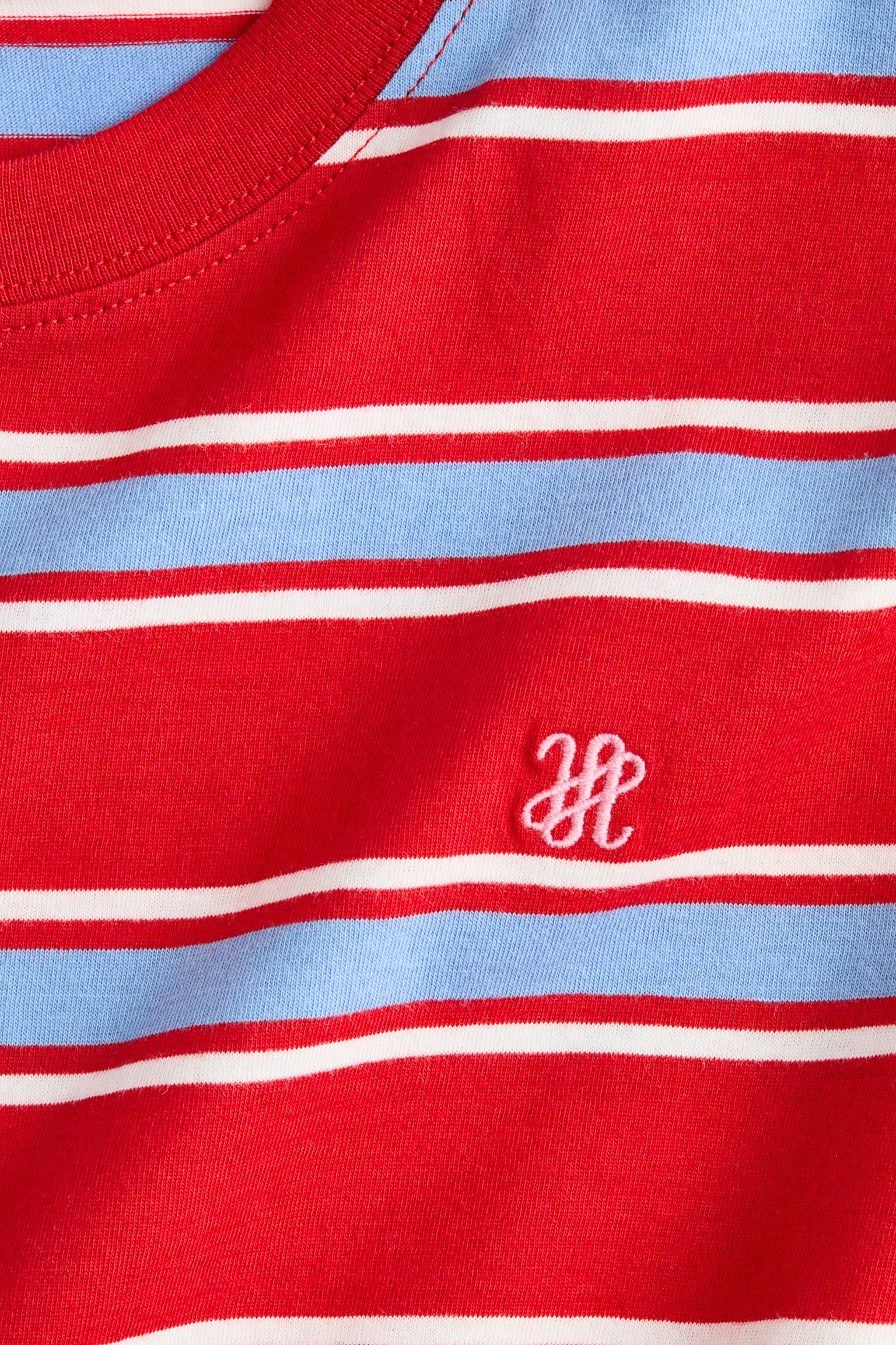 Cotton T-shirt - Red/Striped/White/Striped/White/The Voyagers - 4