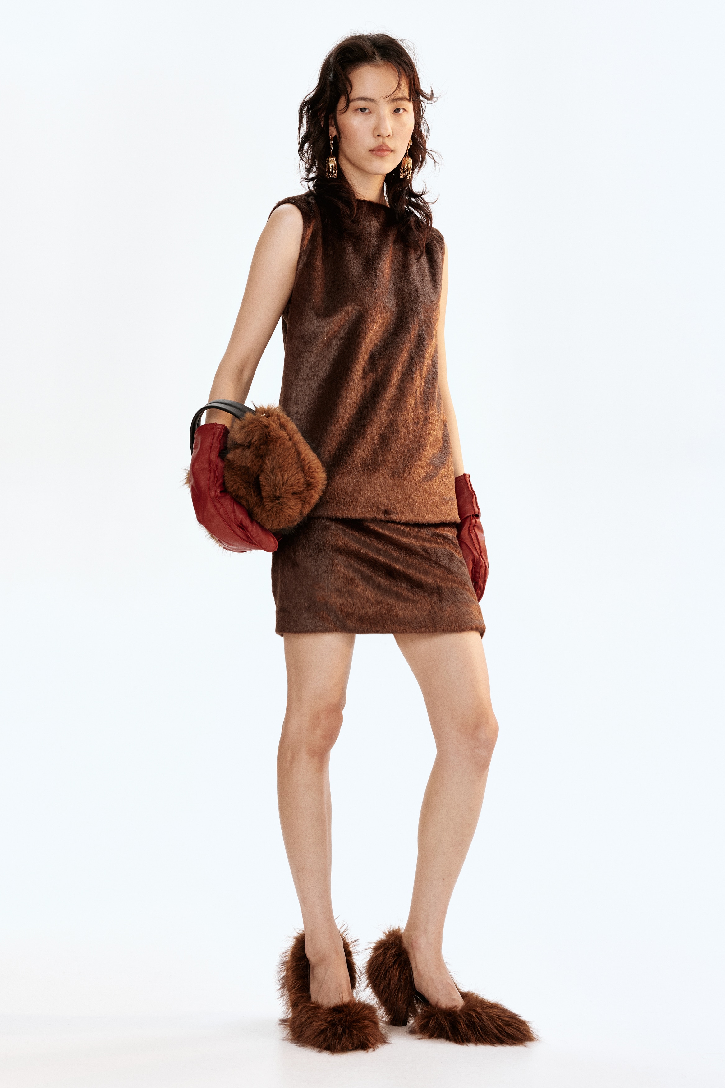 Ladies - Dark brown Sleeveless top - Size: XS  - H&M