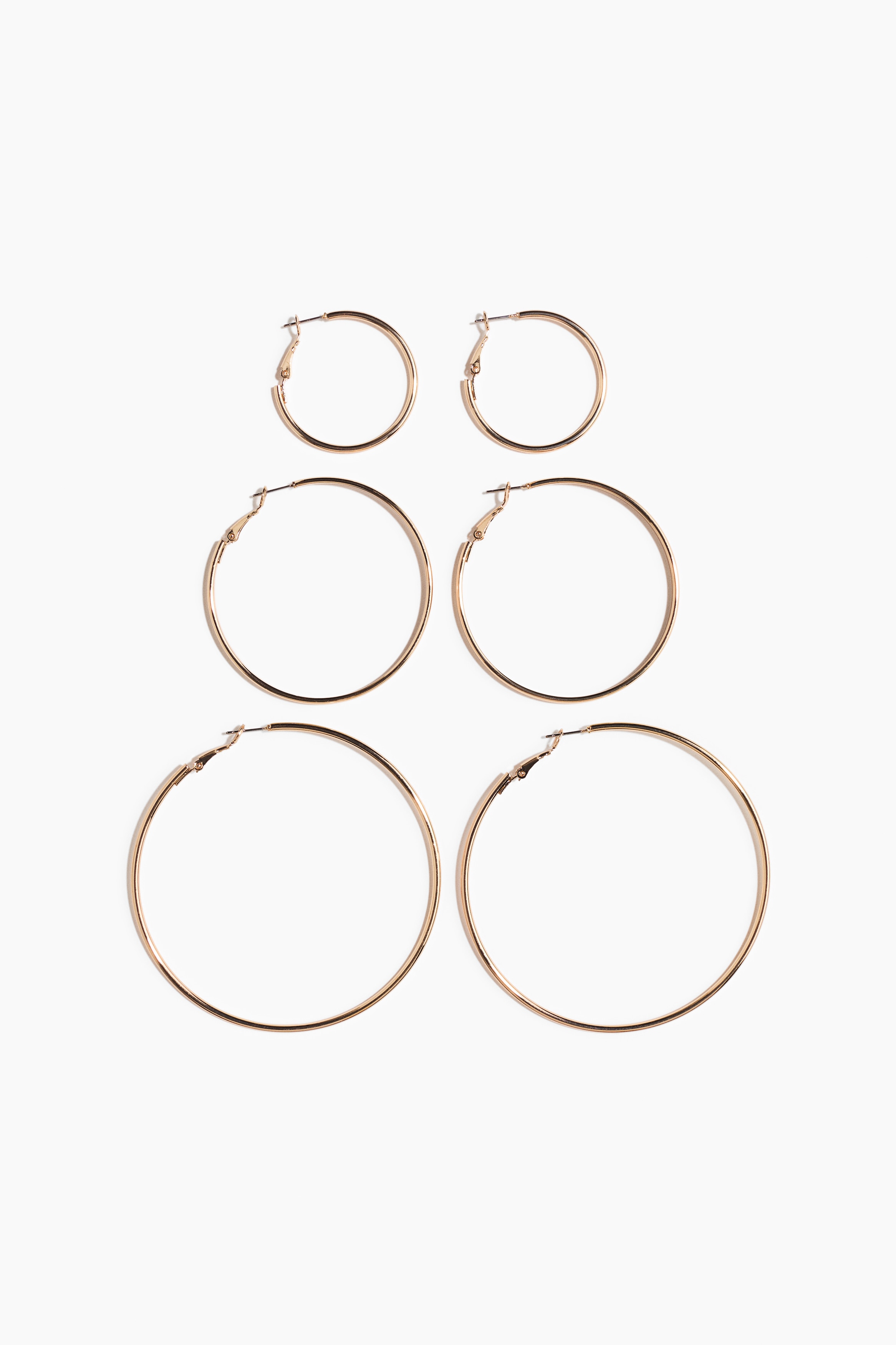 3 paar oorringen - Goudkleurig