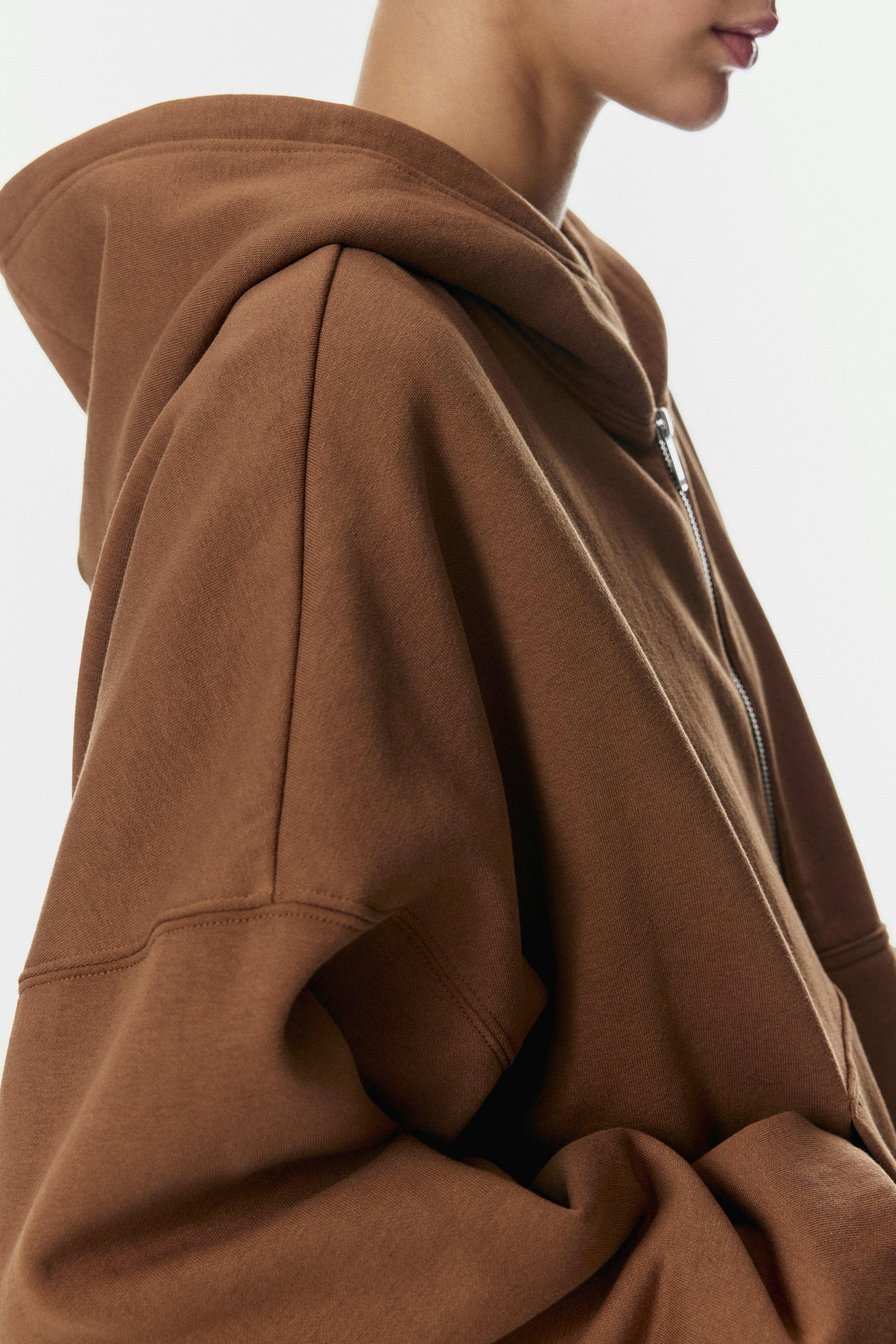 Ver imagen más grande: Chaqueta sudadera con capucha y cremallera - Marrón - MUJER | H&M ES 4