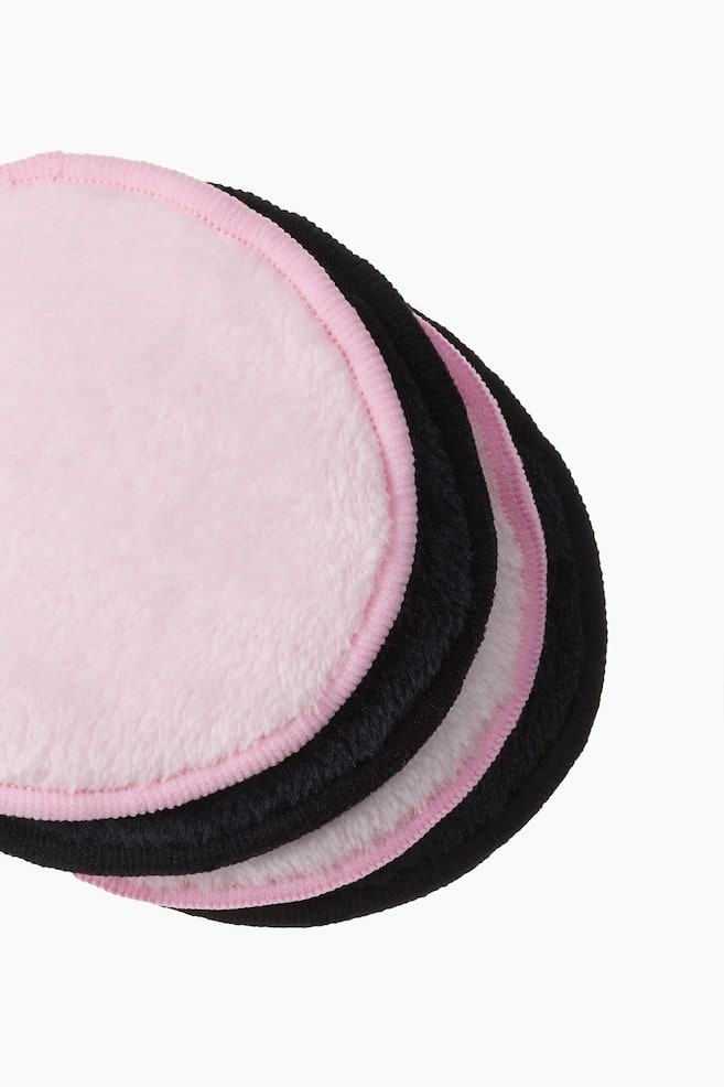 4-pak genanvendelig makeupfjerner-pad - Lys rosa/Sort - 2