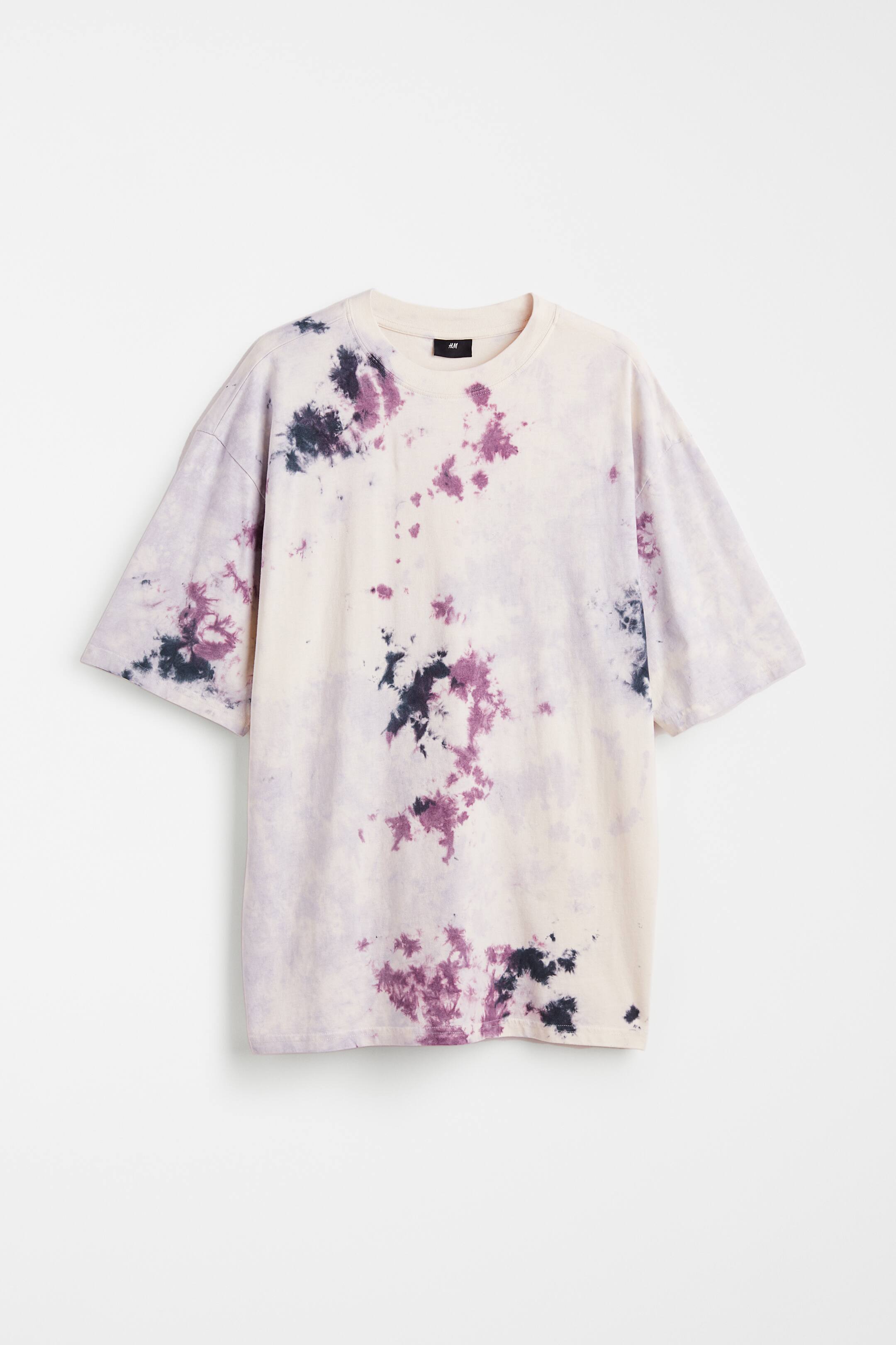 View larger image: Oversized cotton T-shirt - Light purple/tie-dye - Men | H&M PH 1