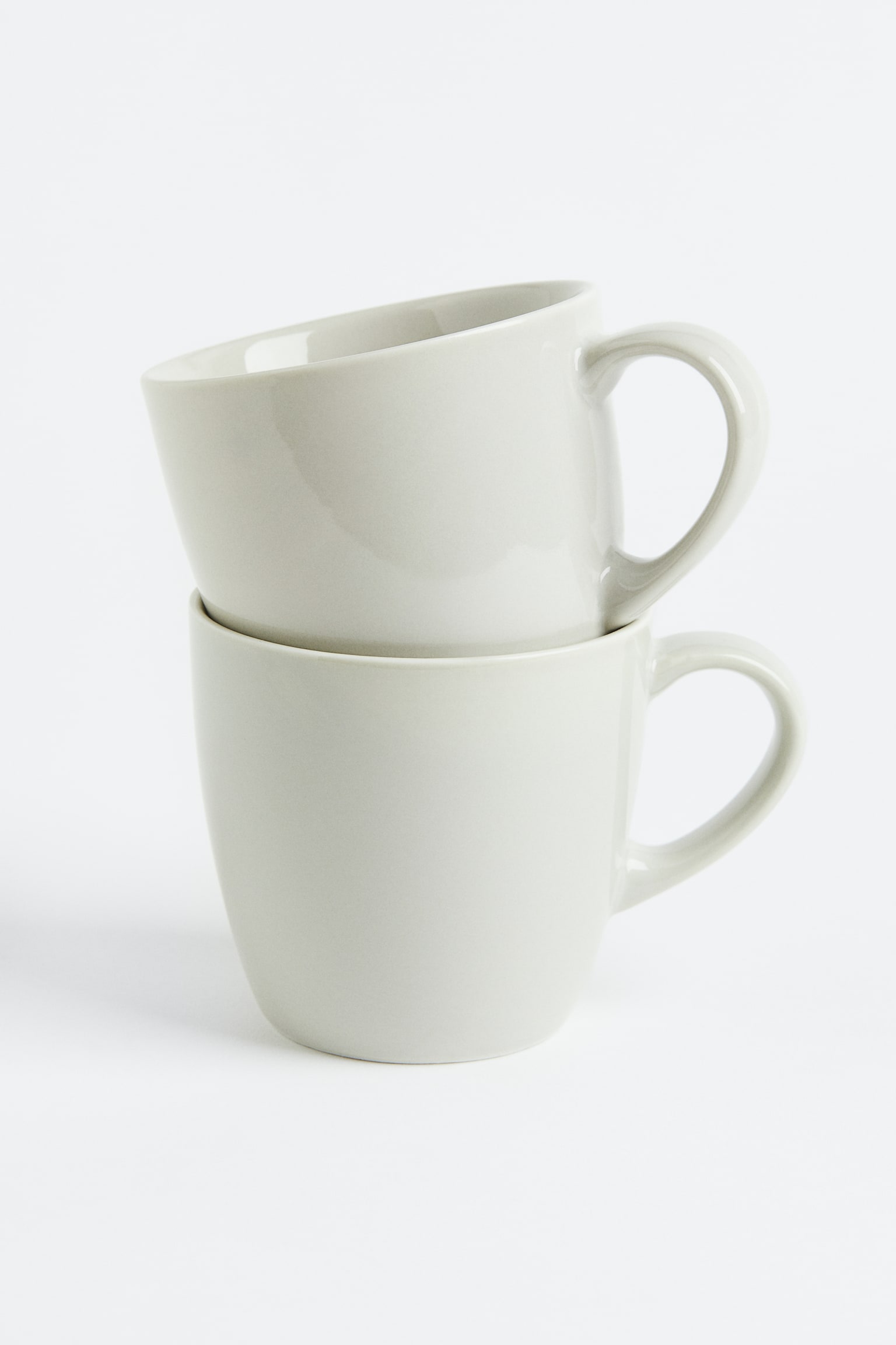 2-pack porcelain mugs - Light beige/Black - 1