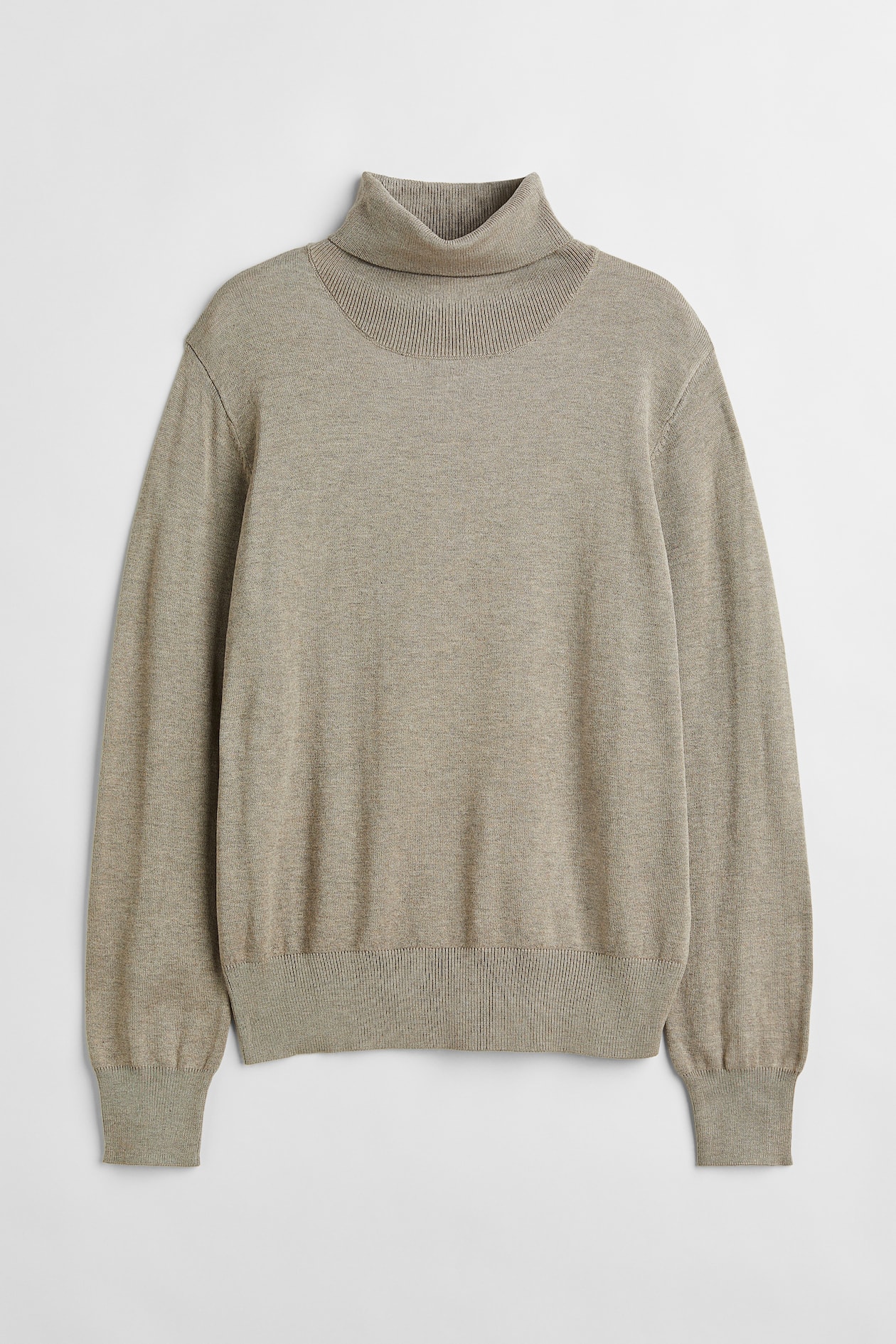 Fine-knit Turtleneck Sweater - Turtleneck - Long sleeve - Taupe ...