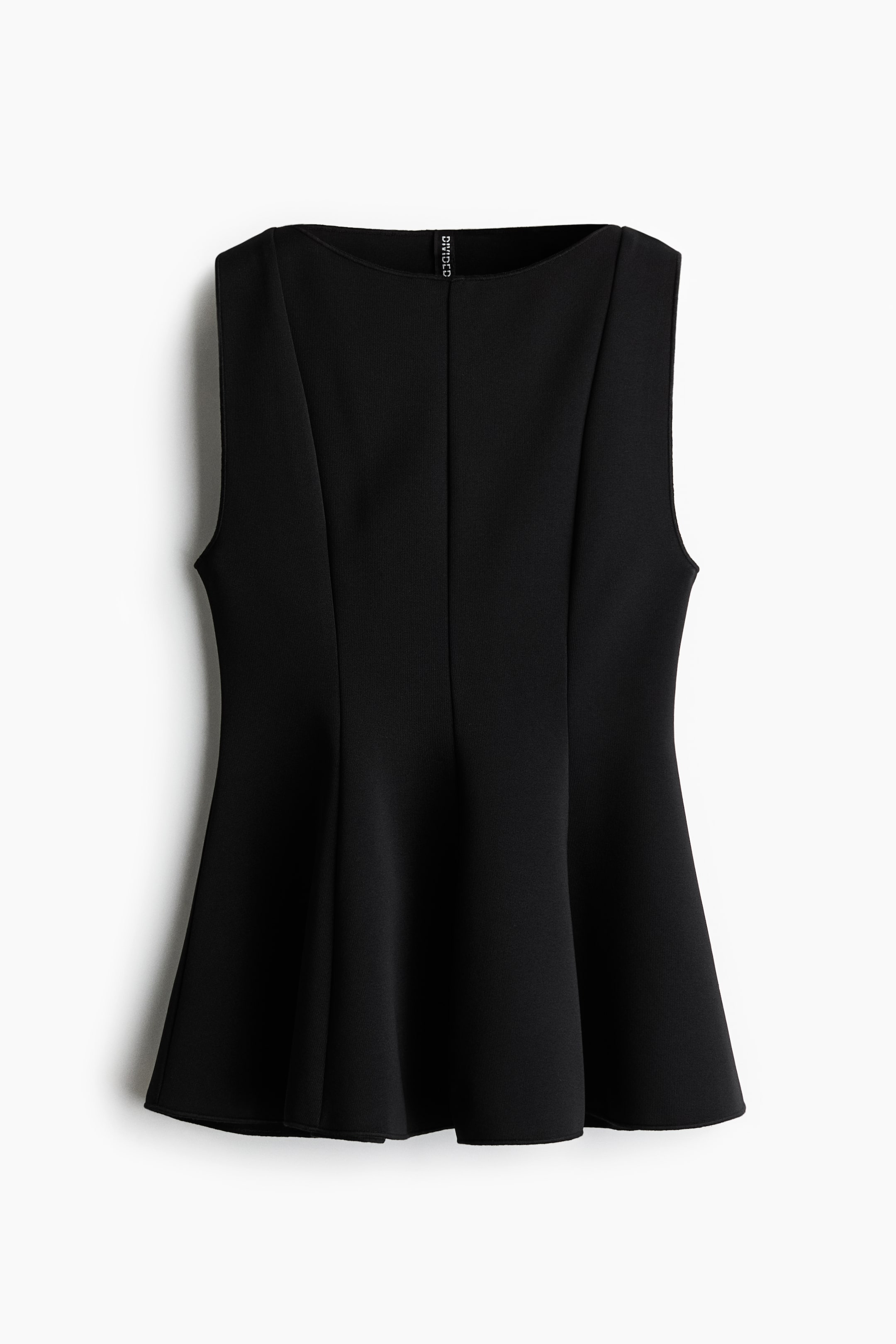 View larger image: Sleeveless peplum top - Black - Ladies | H&M GB 4
