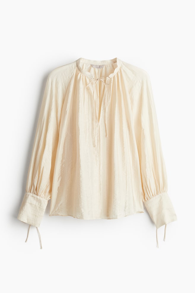 Blouse en lyocell mélangé - Crème - 1