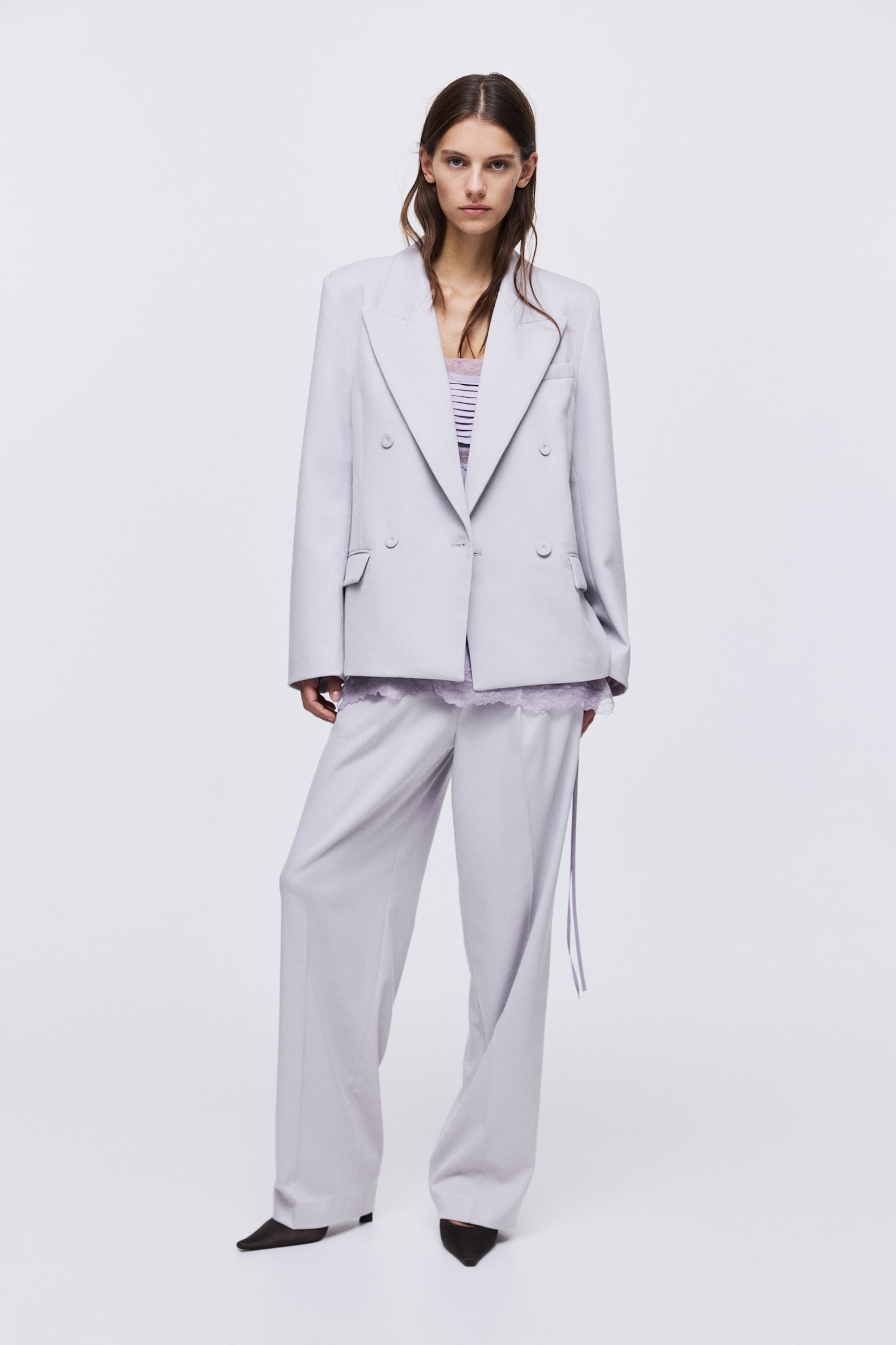 Женские брюки H&M Dress Pants, цвет: Сиреневый — фото 2