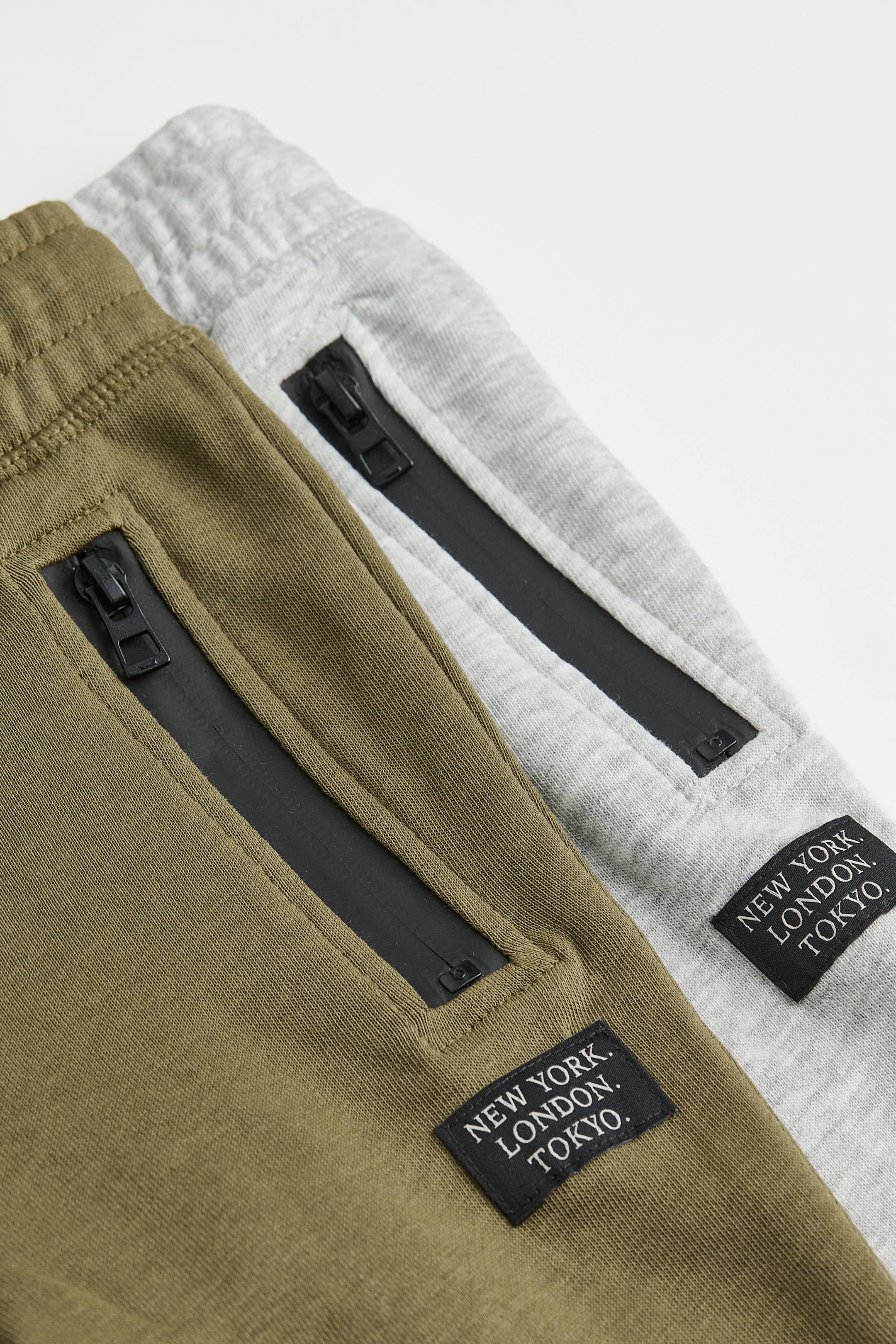 View larger image: 2-pack joggers - Olive green/Light grey marl - Kids | H&M IN 2