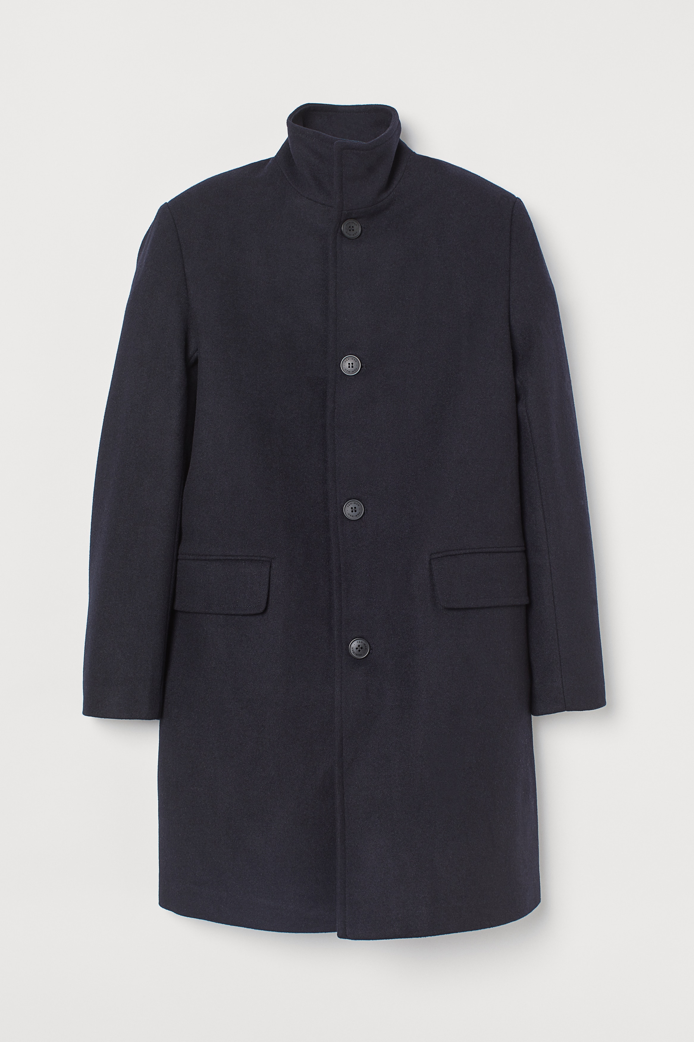 H&m men's black pea coat best sale