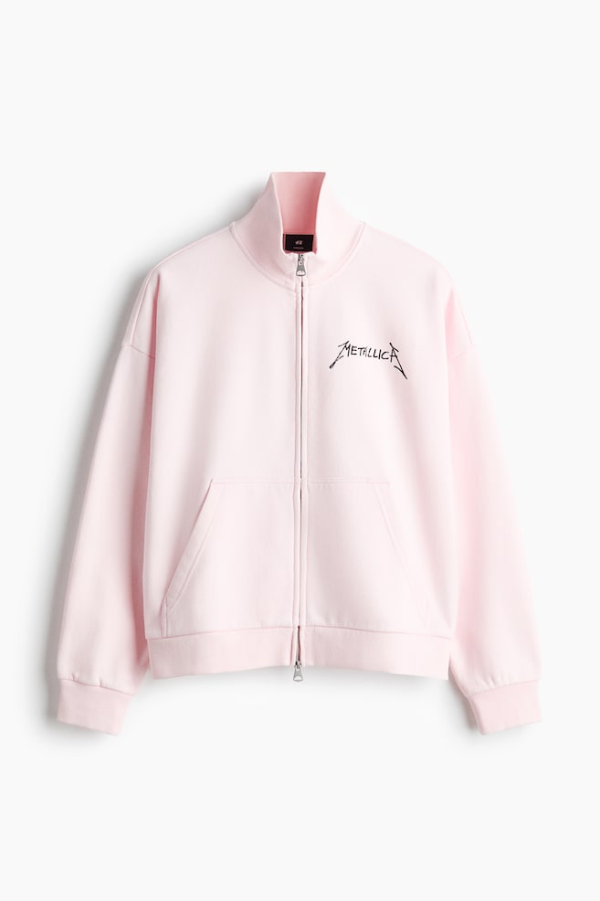 Jacke mit Print in Oversized Fit - Hellrosa/Metallica - 1