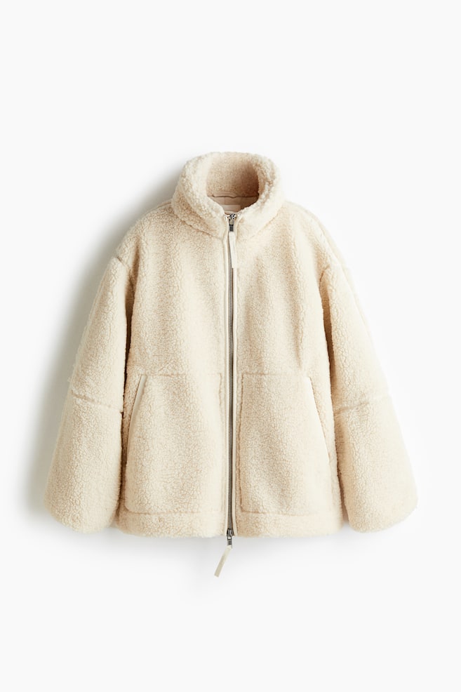 Loose teddy jacket - Light beige - 1