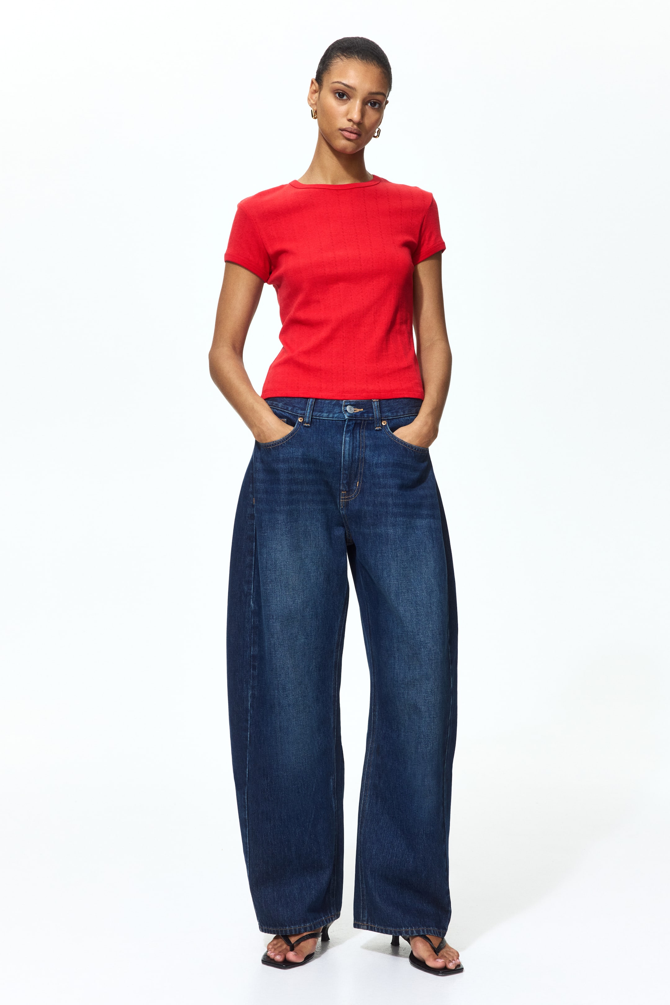 T-shirt en tricot pointelle