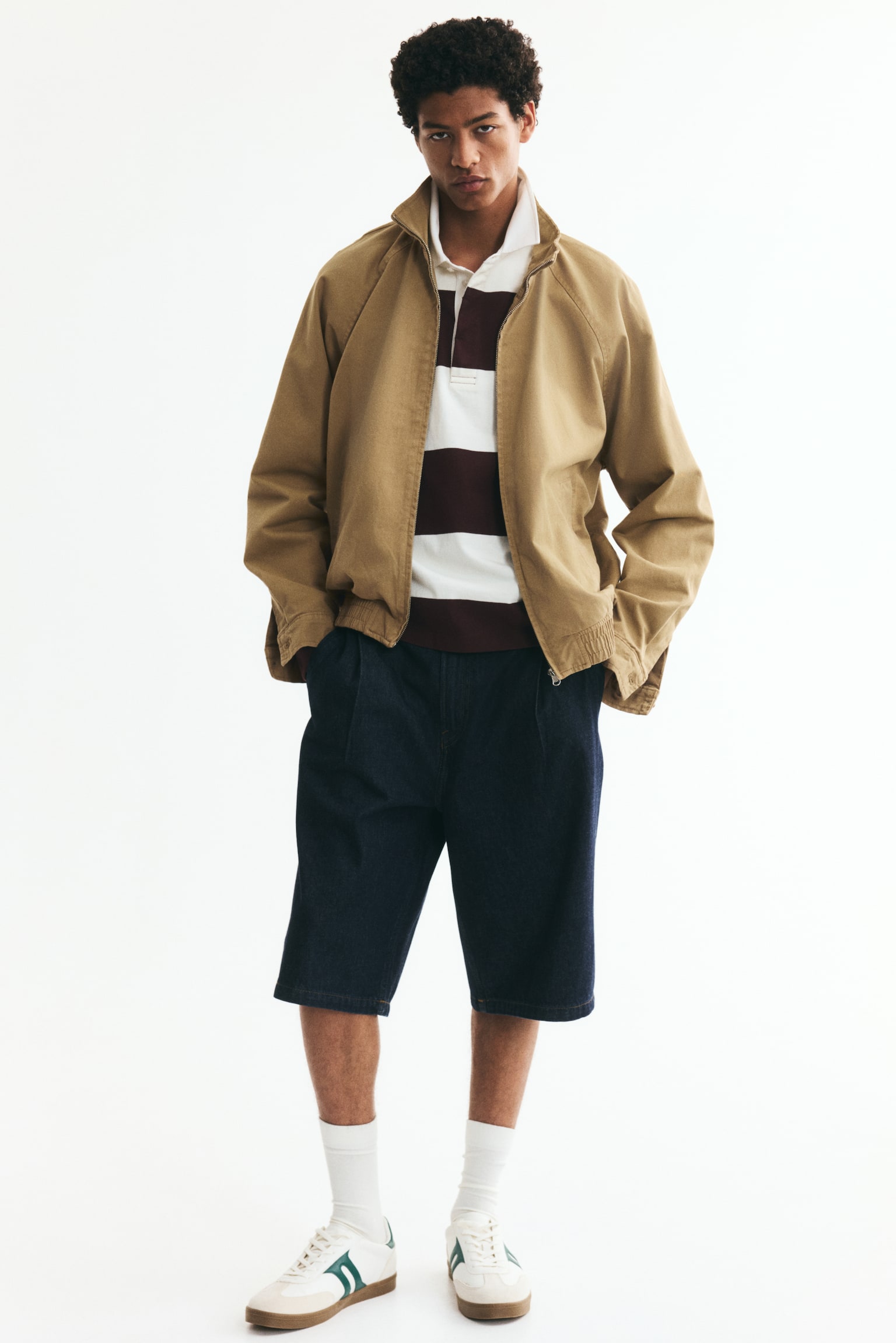 Мужская куртка H&M Harrington-Style, цвет: Бежевый — фото 3
