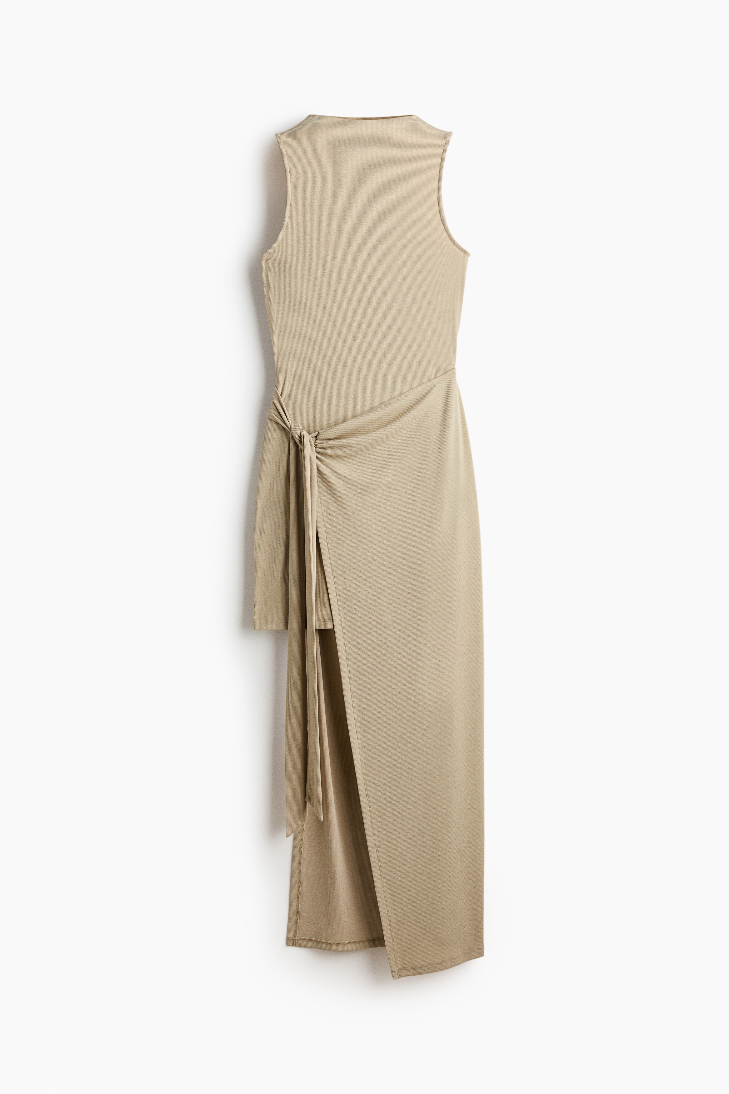 Skirt-panel ribbed dress