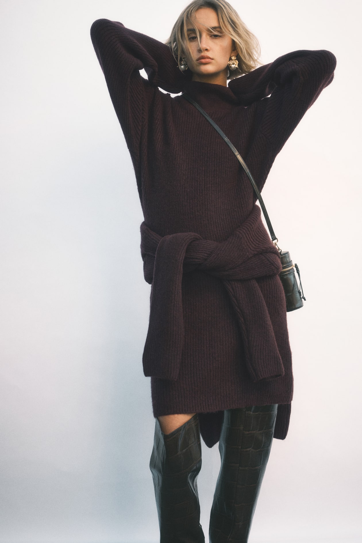 Rib-Knit Shoulder-Pad Dress - image 5