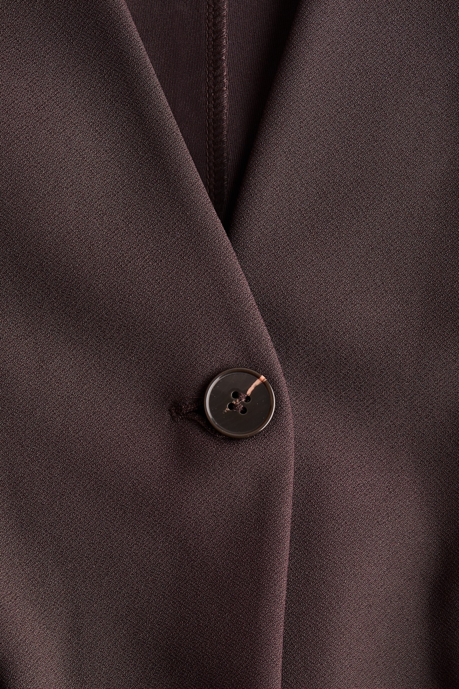 Collarless jersey blazer - Dark brown/Black - 6