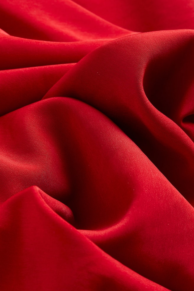 Sukienka na ramiączkach z siateczkowym detalem - Czerwony - 5