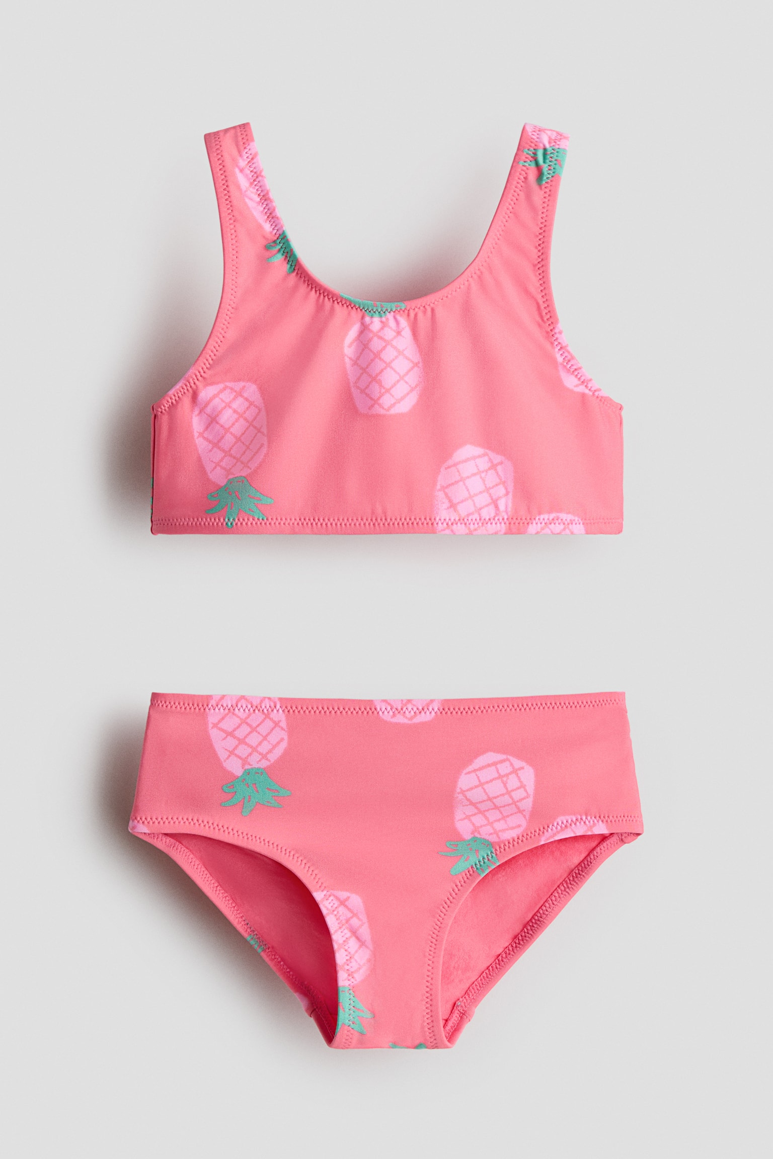 Bikini stampato - Rosa corallo/ananas/Pesca/soli/Crema/pois