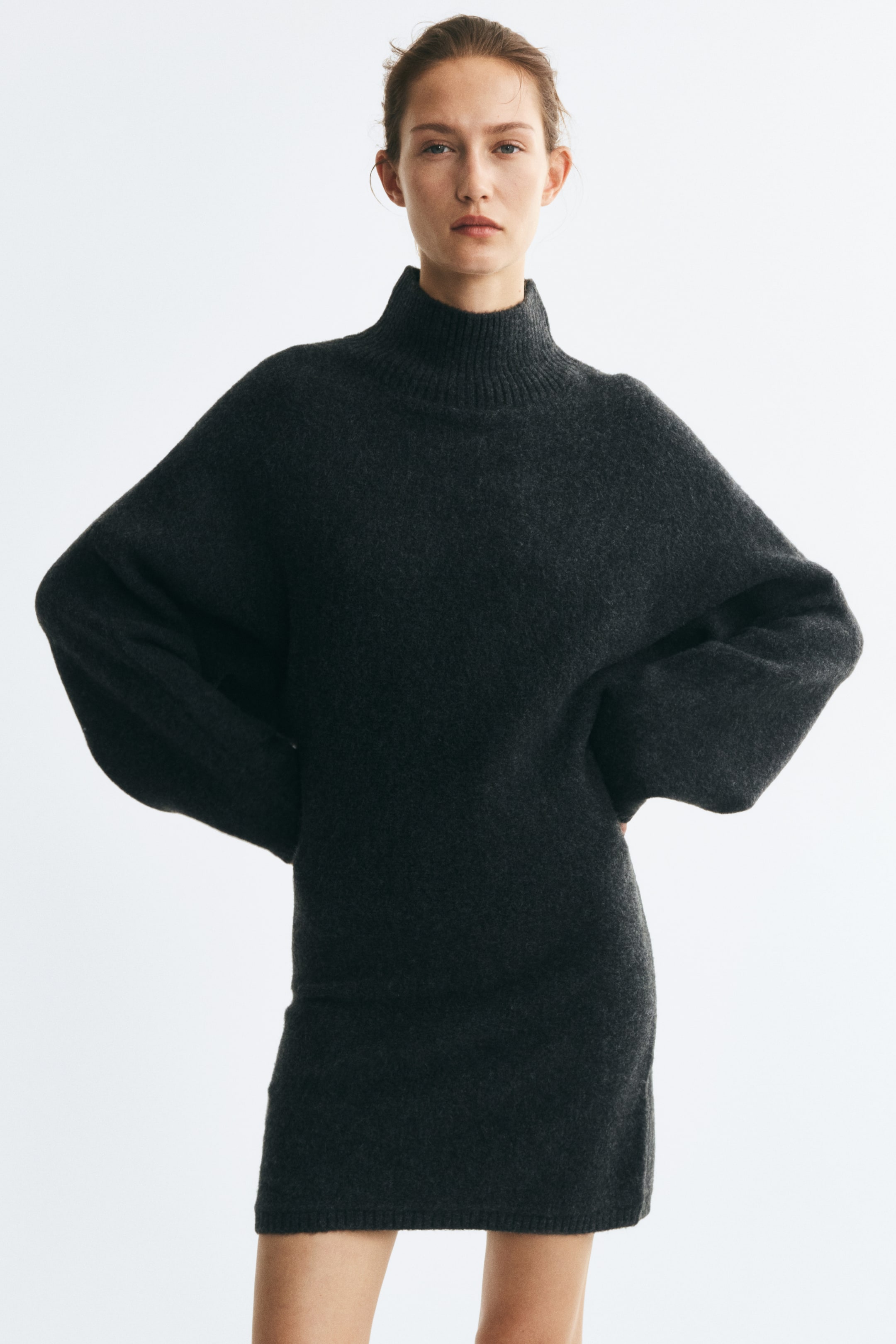 Knit Mock Turtleneck Dress