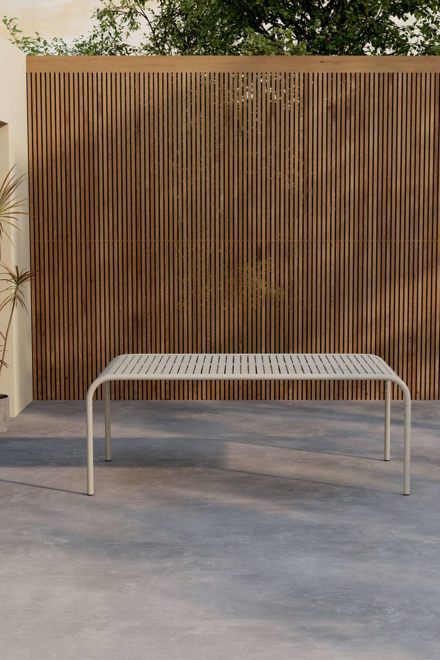 Borneo Dining Table - Aluminum, Beige