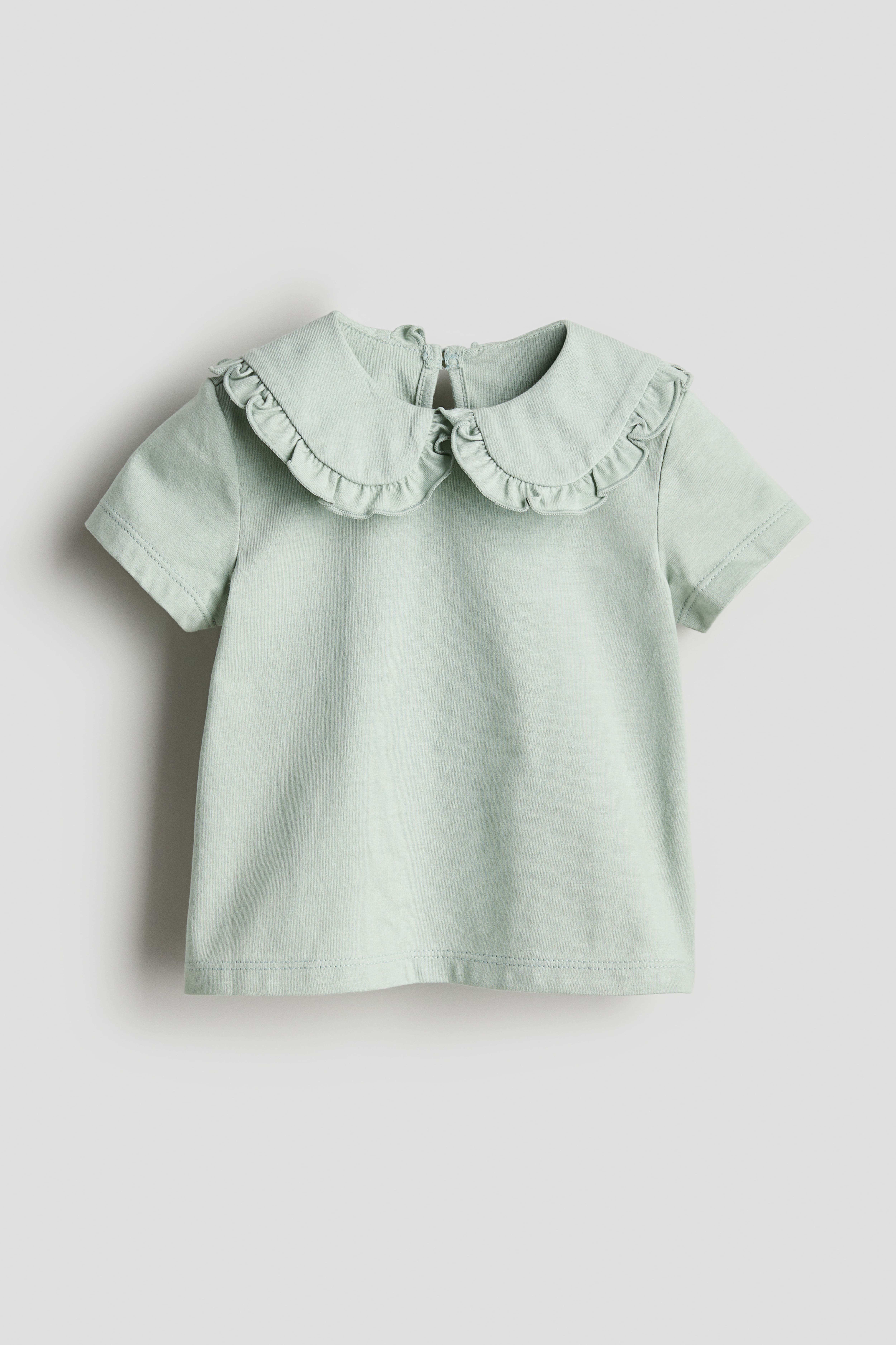 Jersey Top with Collar Dusty green Kids H M US