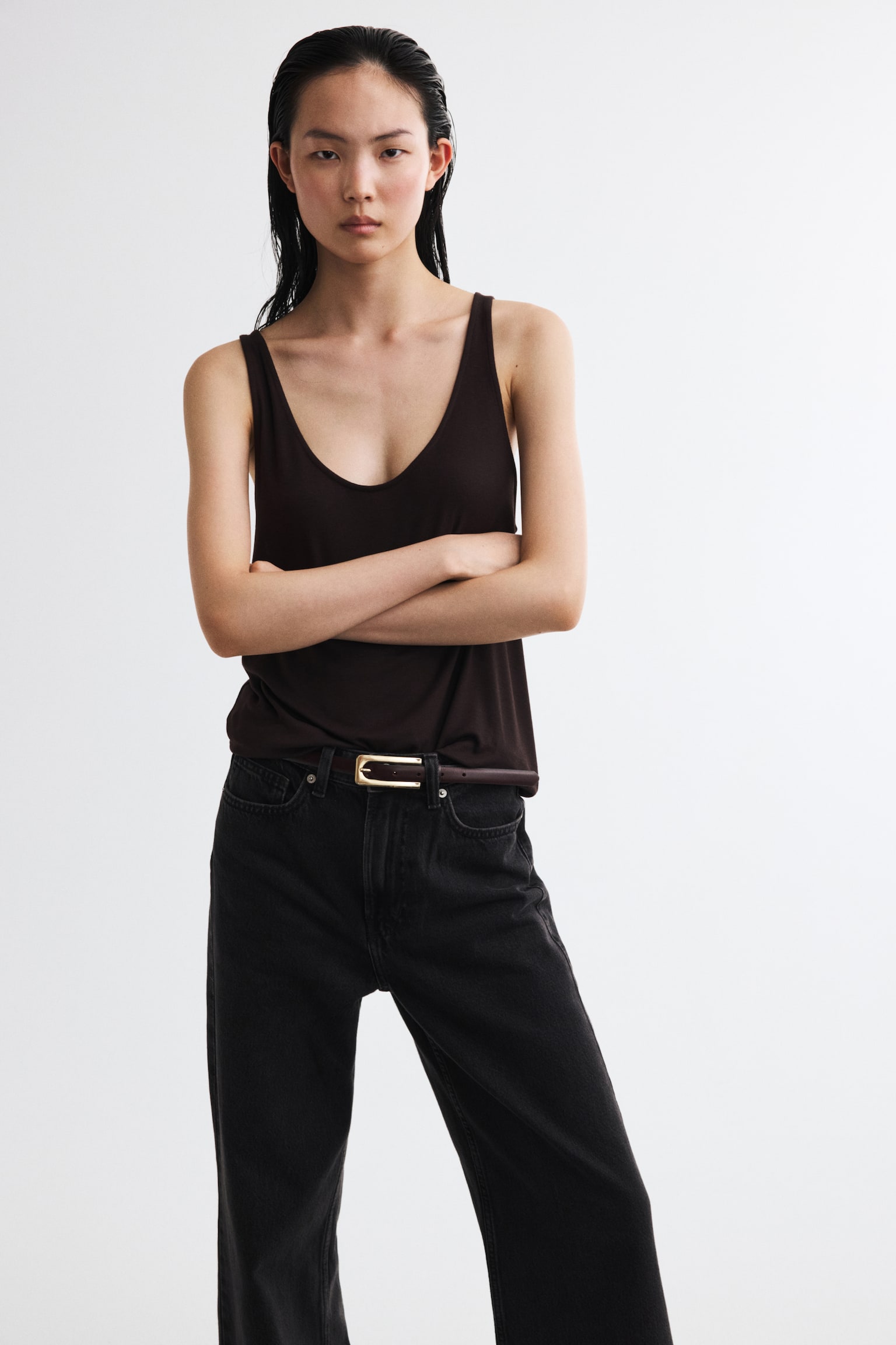 Женские джинсы H&M Ava Ultra High Rise Wide Leg, цвет: Чёрный — фото 3