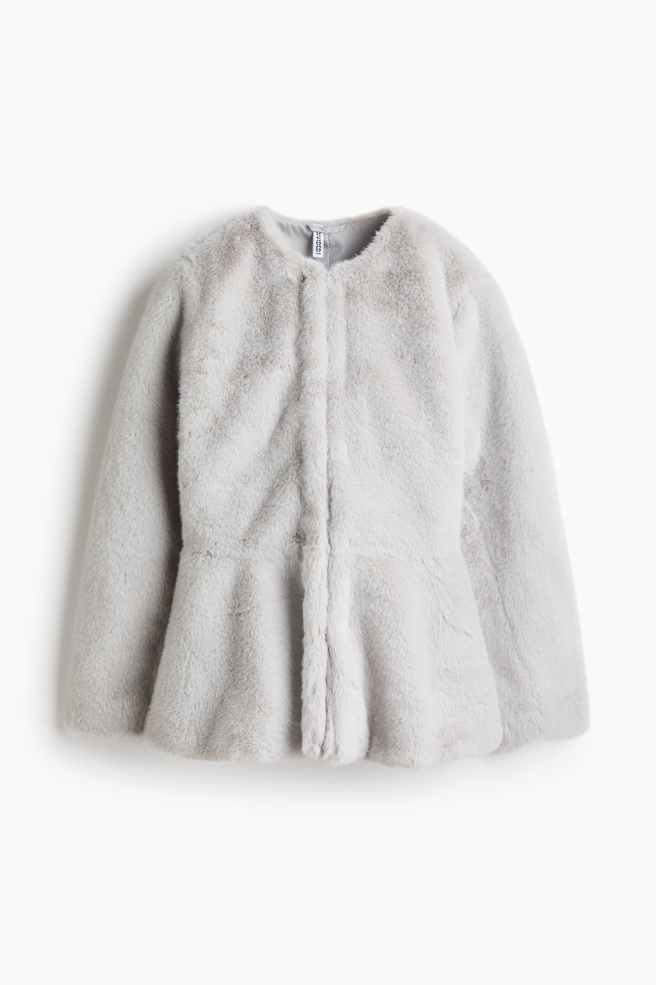 Discreet Comb Women's Light gray Pile Peplum Jacket | H&M US
