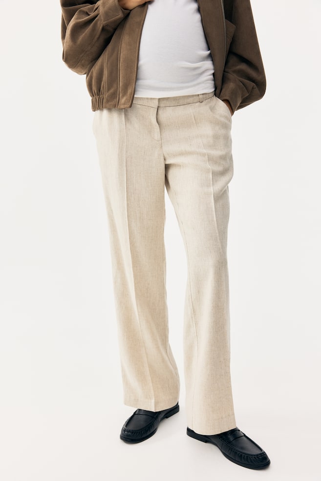MAMA Linen-Blend Dress Pants - Light beige/Black/Dark brown/Khaki green - 4