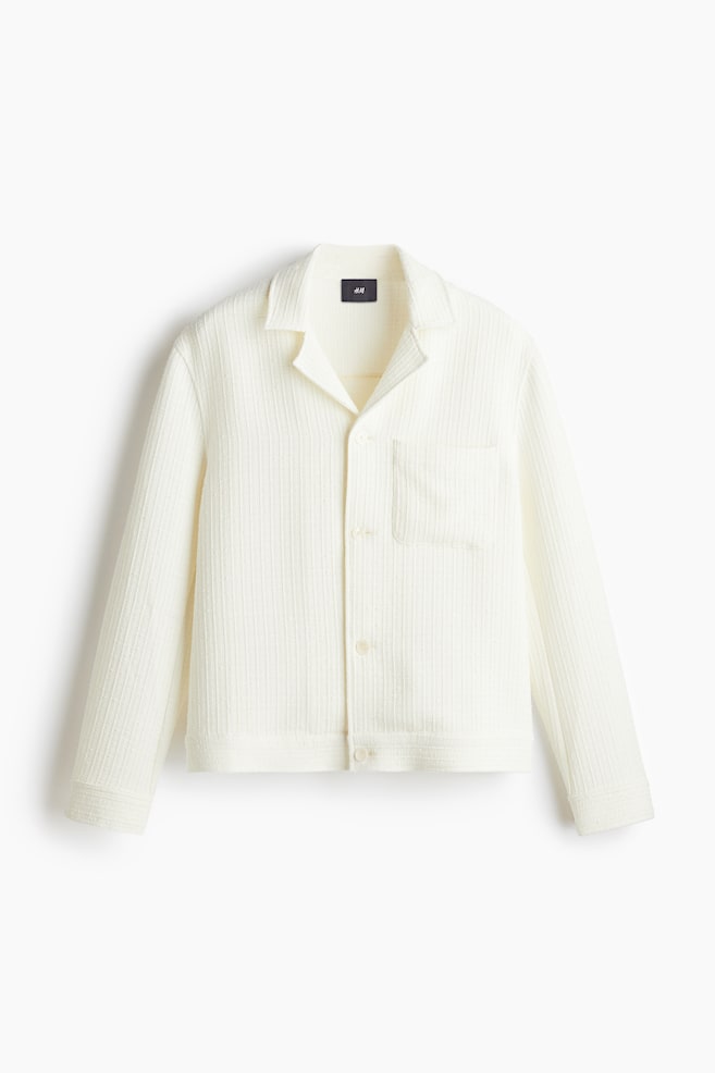 Blazer aus Strukturstoff in Loose Fit - Cremefarben - 1