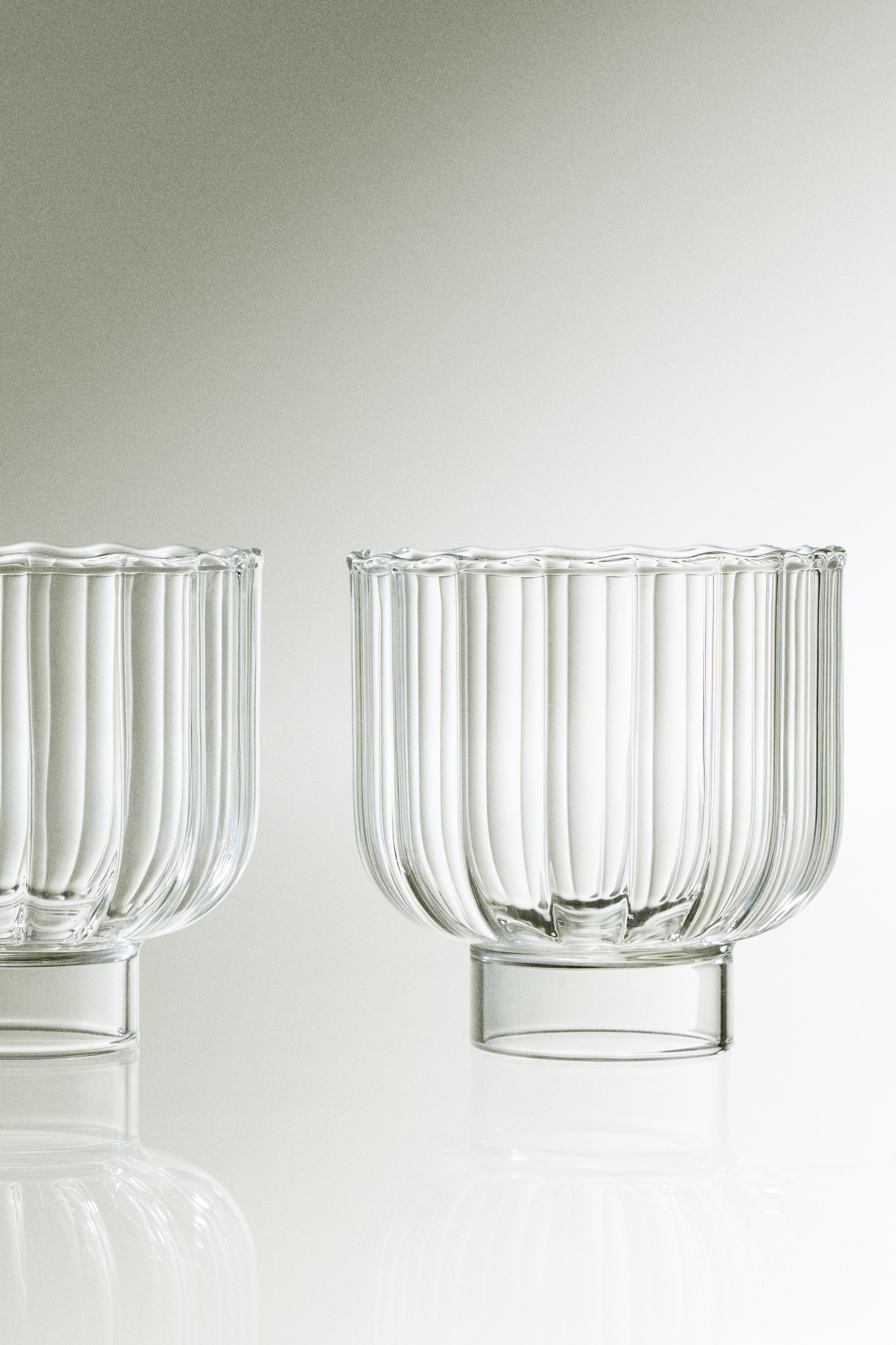 H & M - 2-pack fluted tumblers - ホワイト