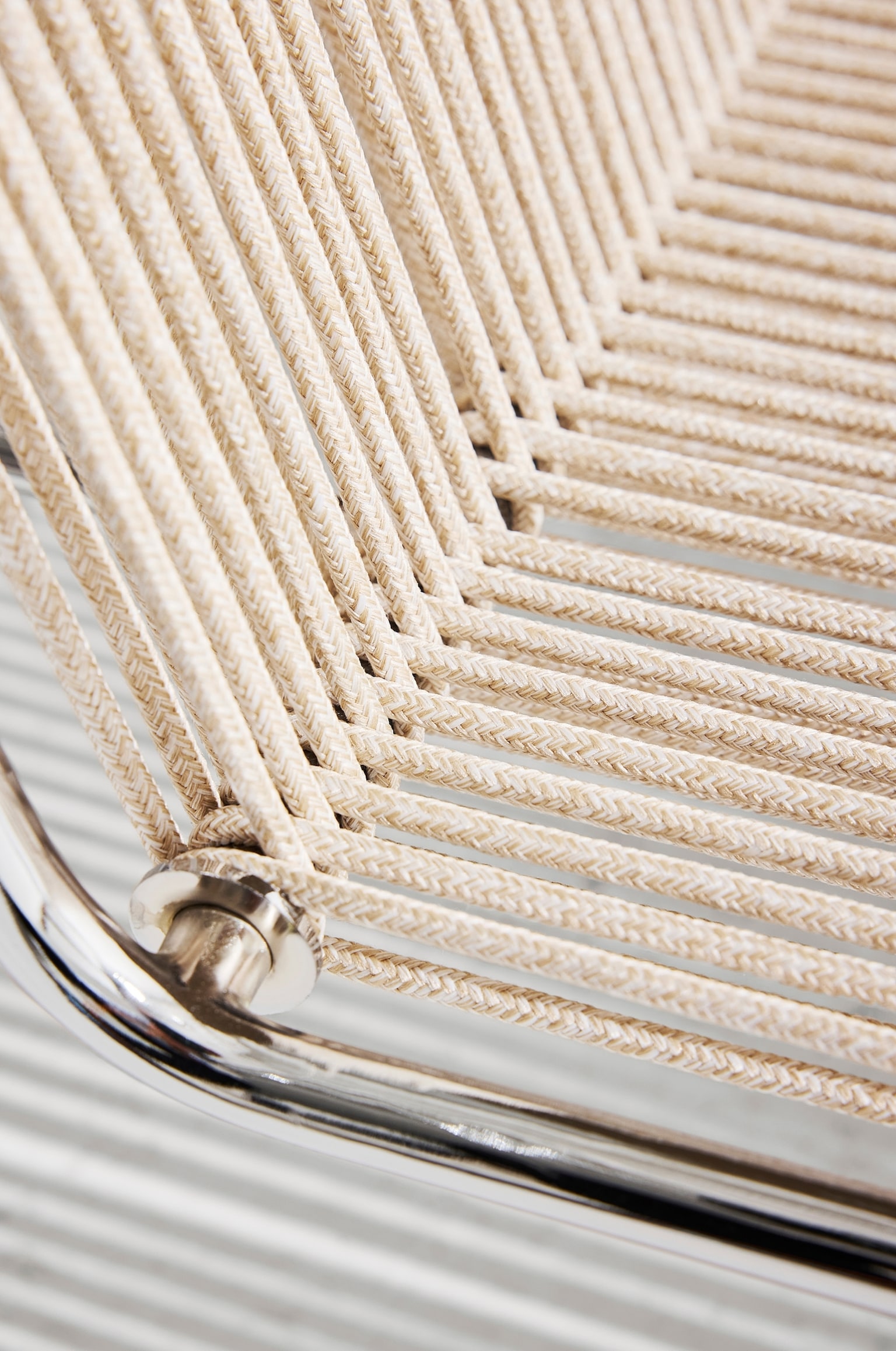 Alfie Lounge Chair - Chrome And Light Beige - 4