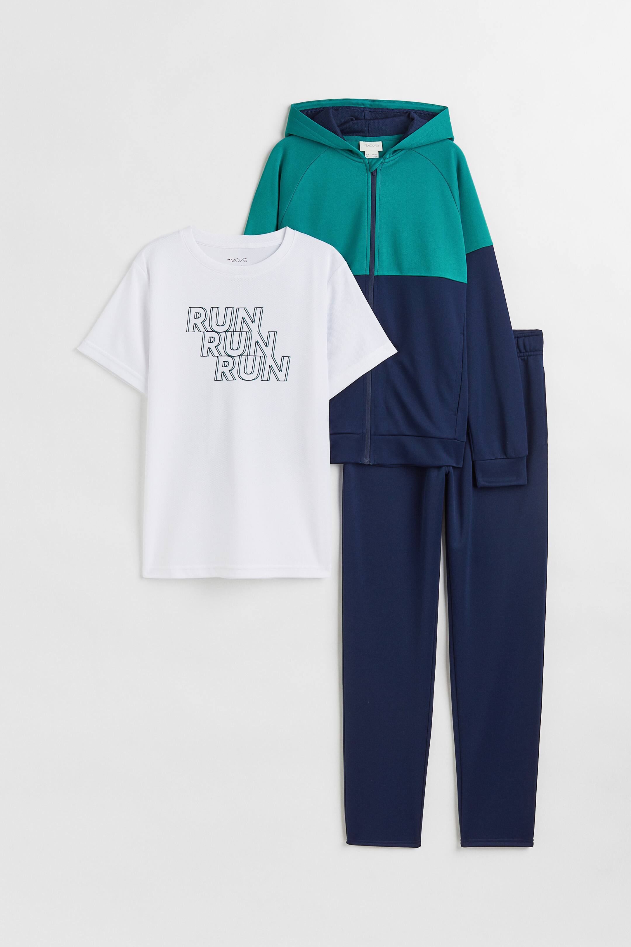 View larger image: 3-piece sports set - Ocean green/Run - Kids | H&M 1
