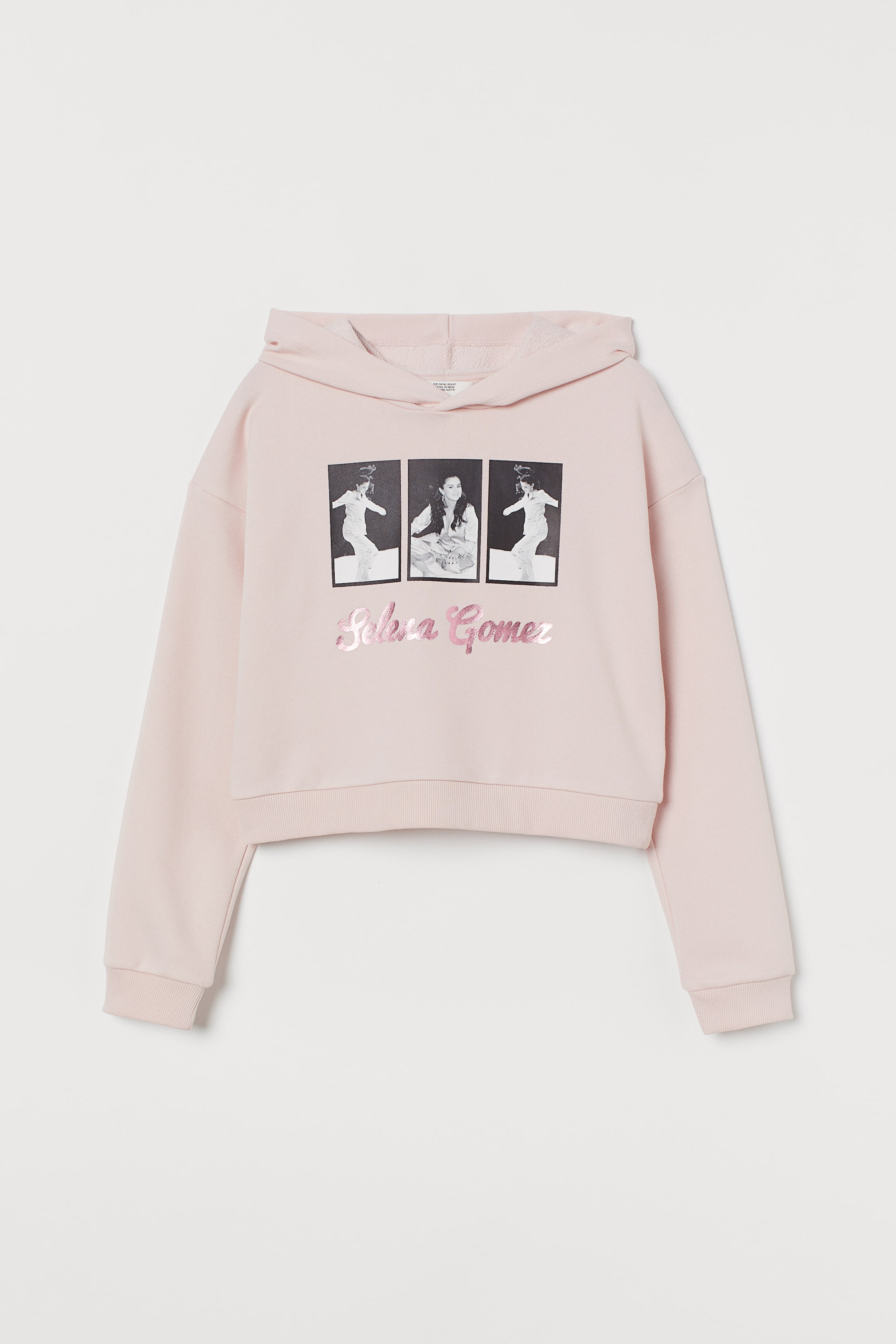 Printed hooded top Light pink/Selena Gomez Kids H&M HK
