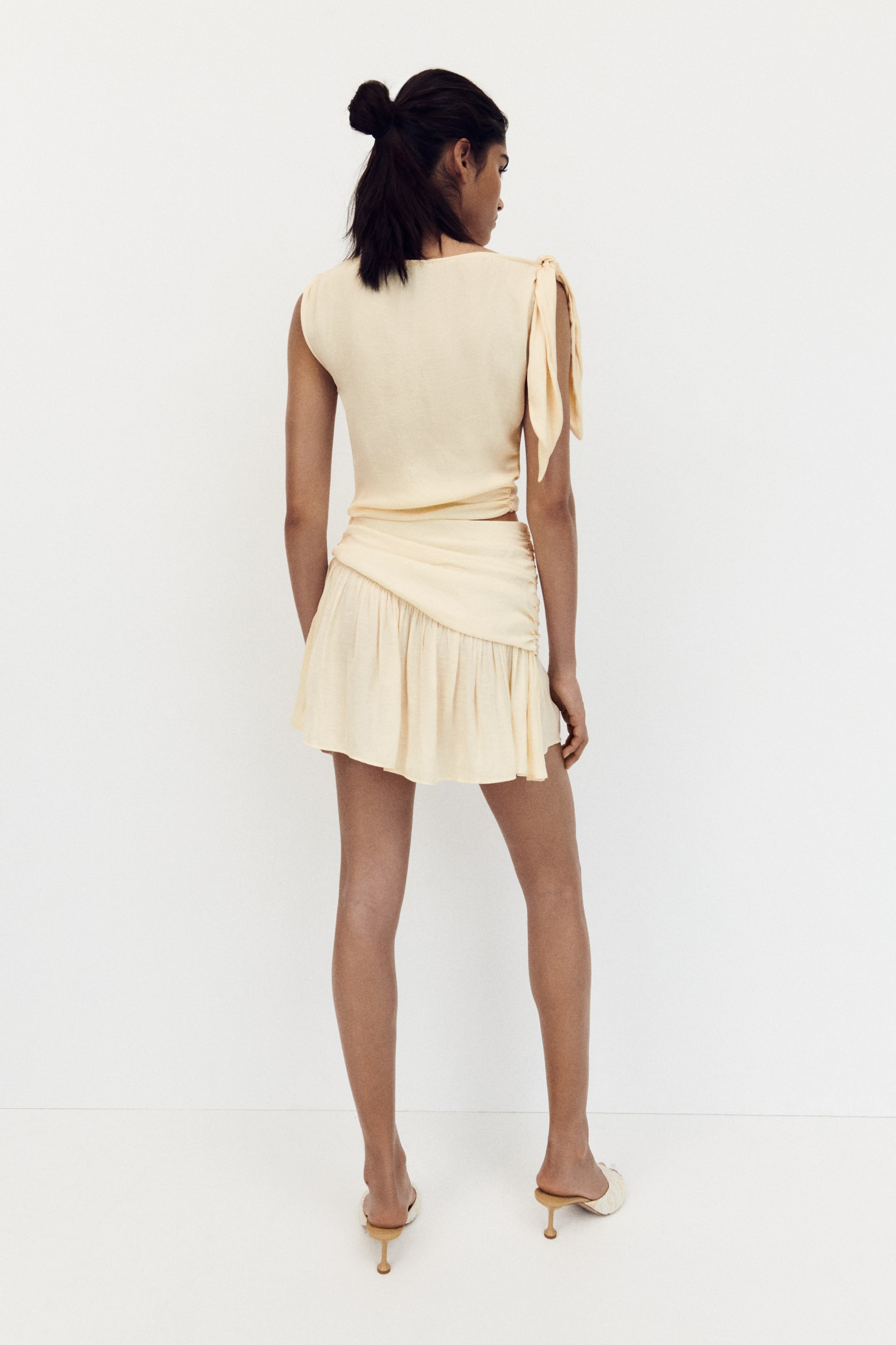 Tie-Detail Flared Skirt