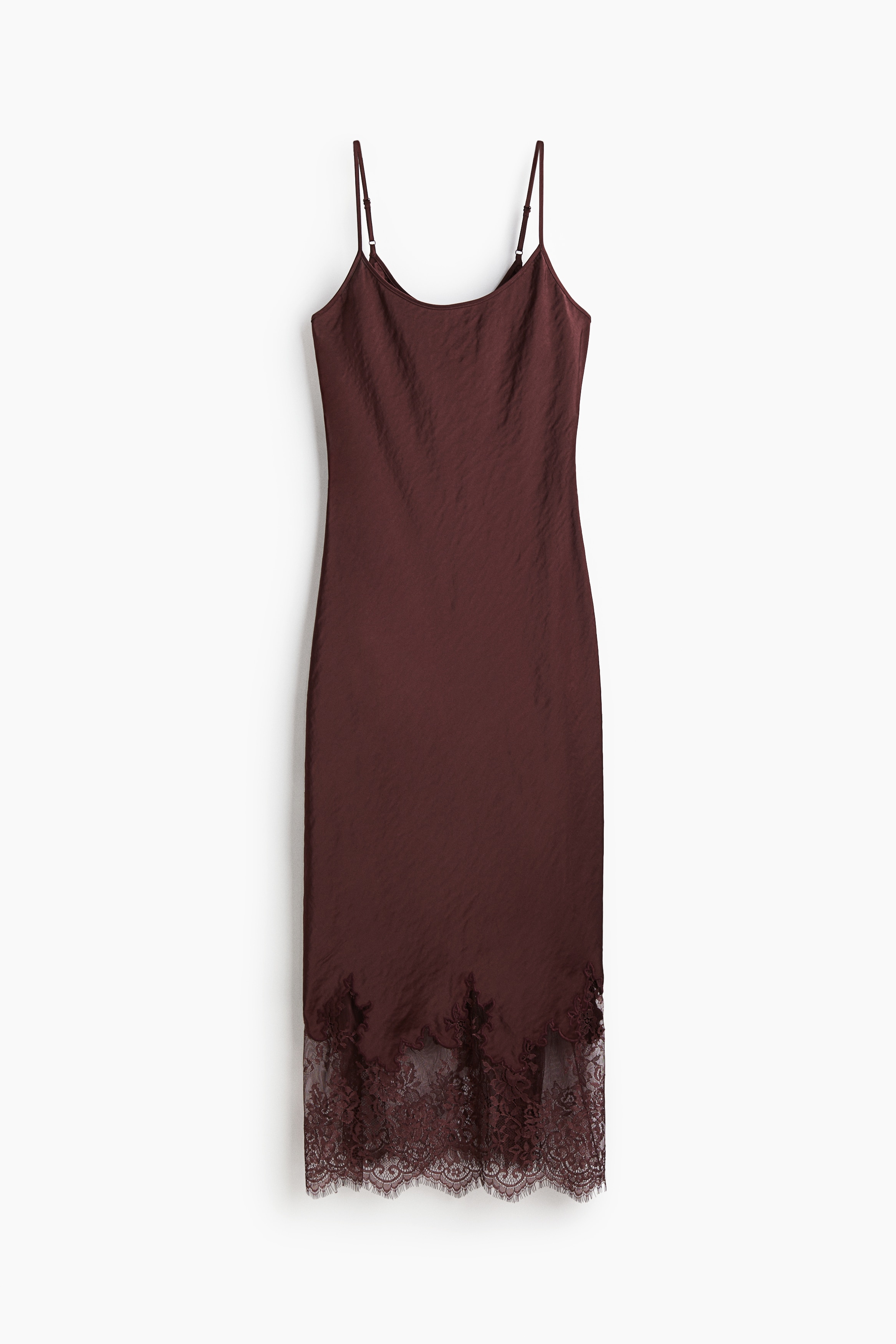 H & M - Kleid mit Spitzenborte - Rot - Damen