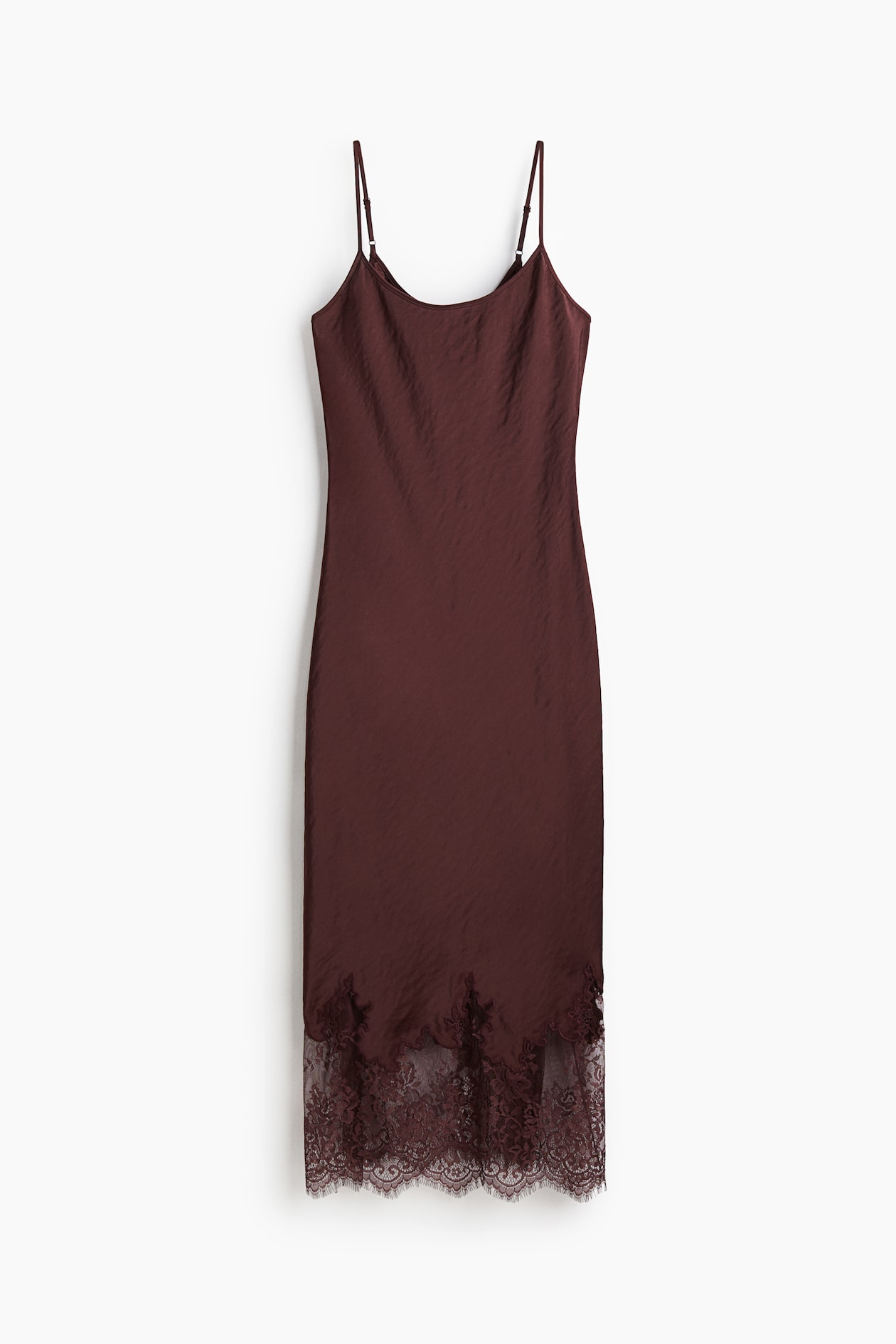 h&m burgundy lace dress Women's Lace-Trimmed Burgundy satin