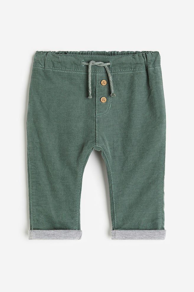 Fully lined corduroy trousers - Dark green/Dark brown/Checked/Dark grey/Navy blue/dc - 1