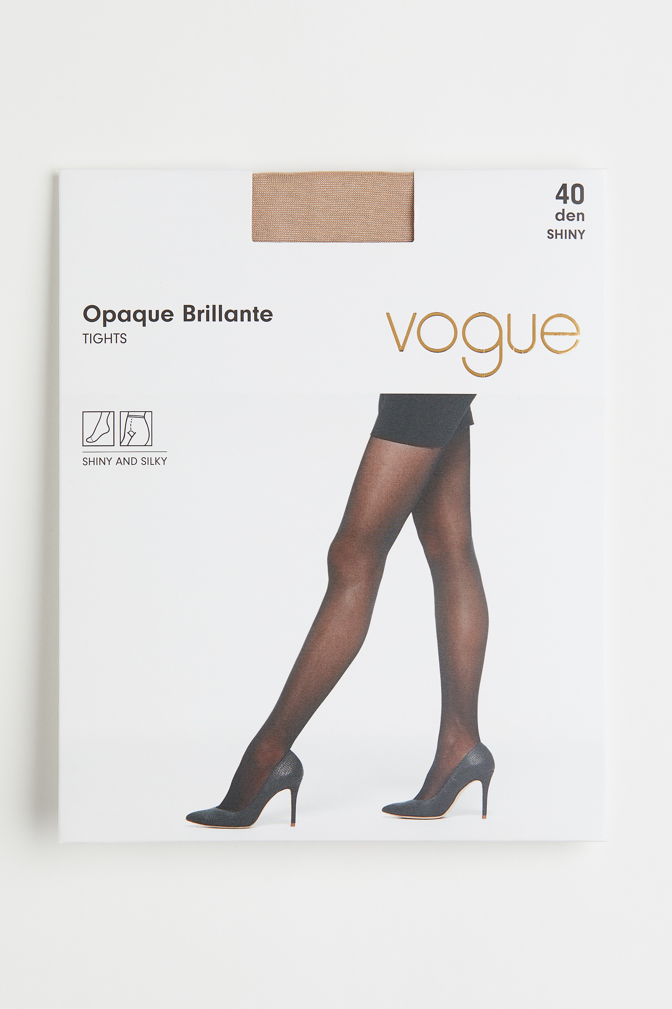 Dam - Beige Opaque Brillante 40 Den Hoisery - Size: 36-40  - H&M