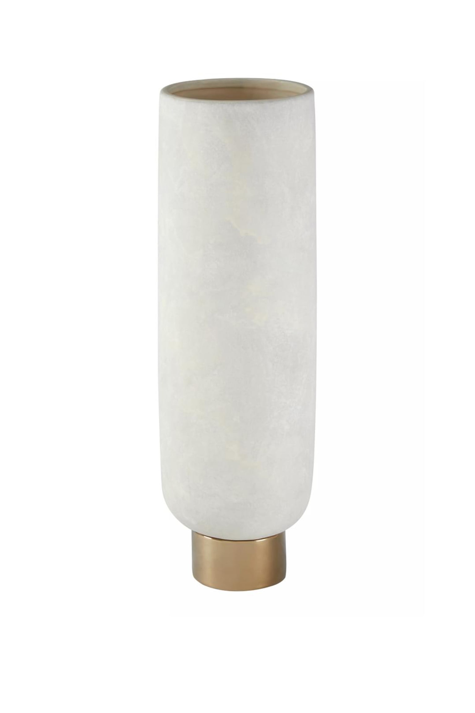 Callie Large Pedestal Vase - White And Gold - 1