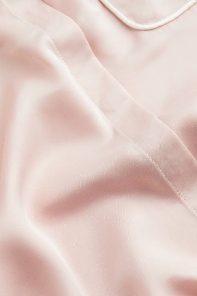 Satin pyjamas - Powder pink/Black/Light beige/Brown - 4