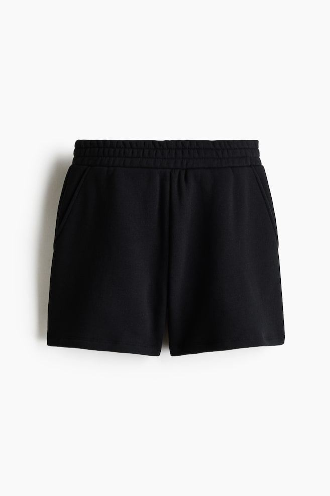 Cotton sweatshorts - Black - 1