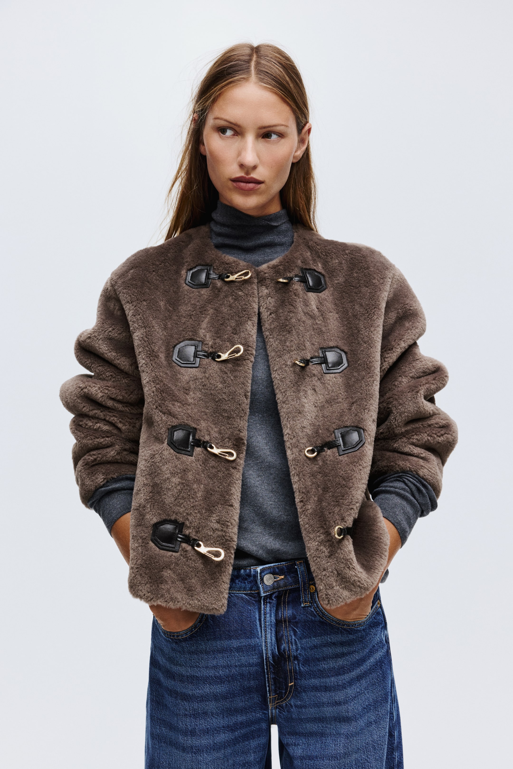 View larger image: Duffle-Style Jacket - Dark taupe - Ladies | H&M US 4