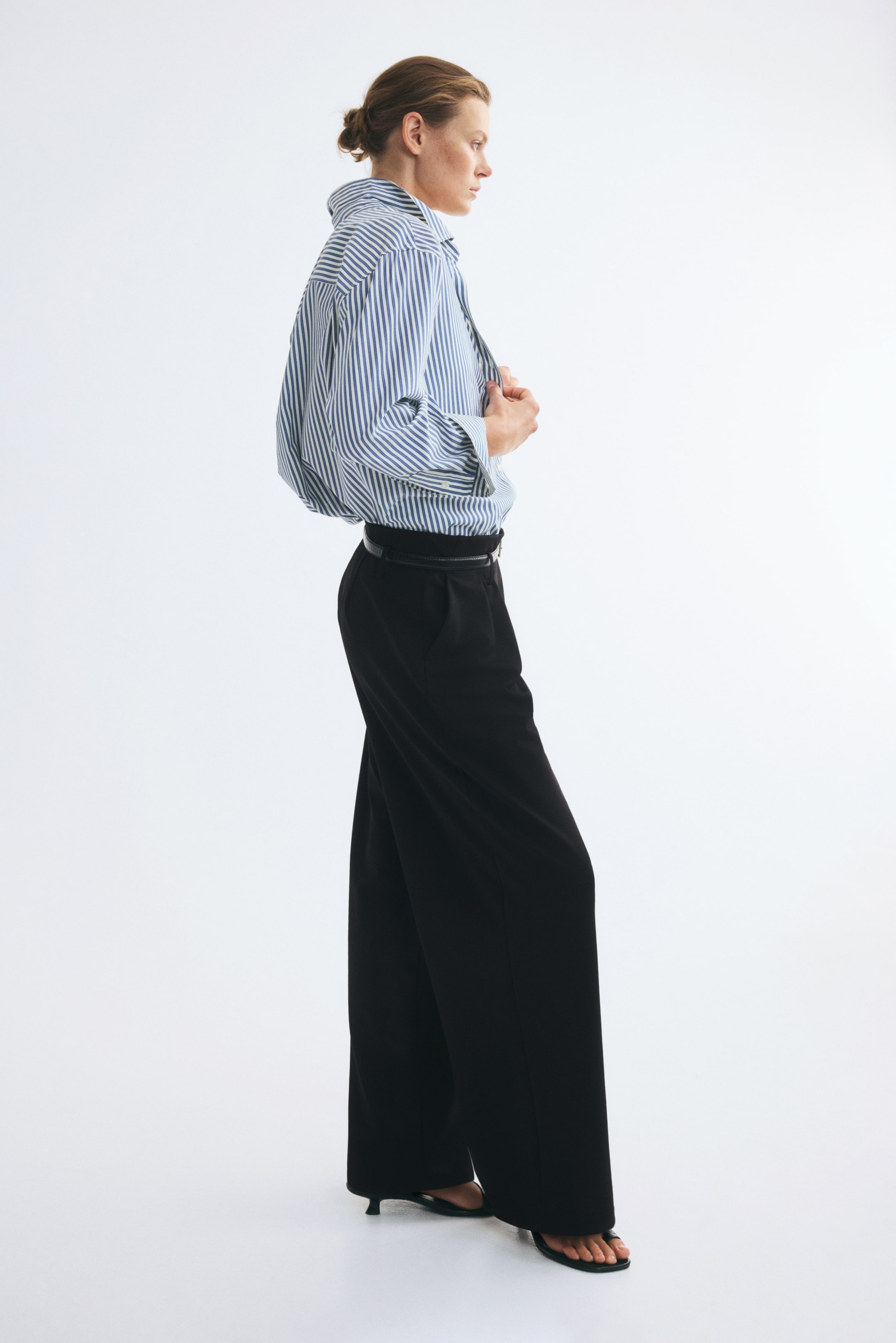 Wide-Leg Pants with Belt