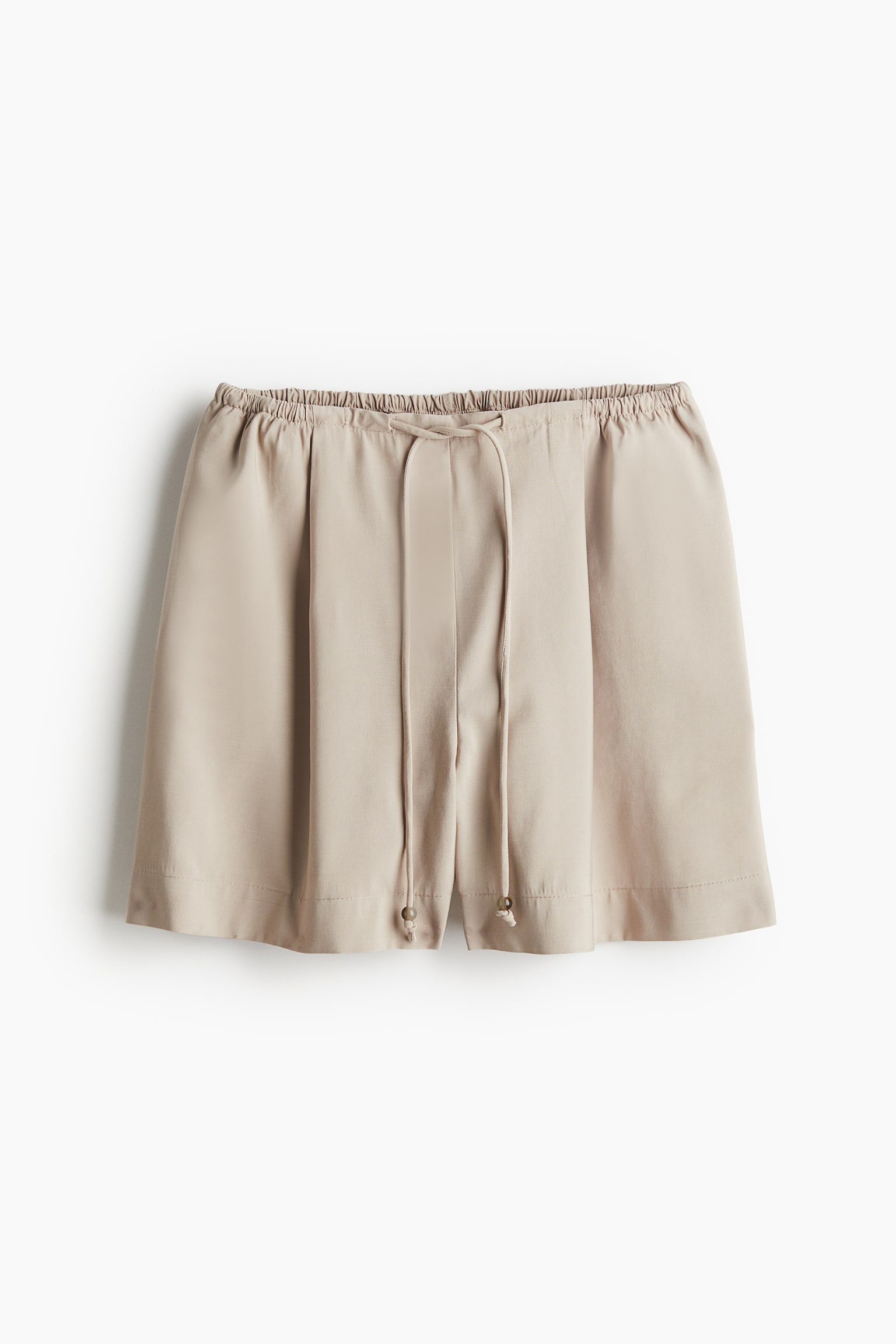 Front-pleat shorts - Light beige - 1