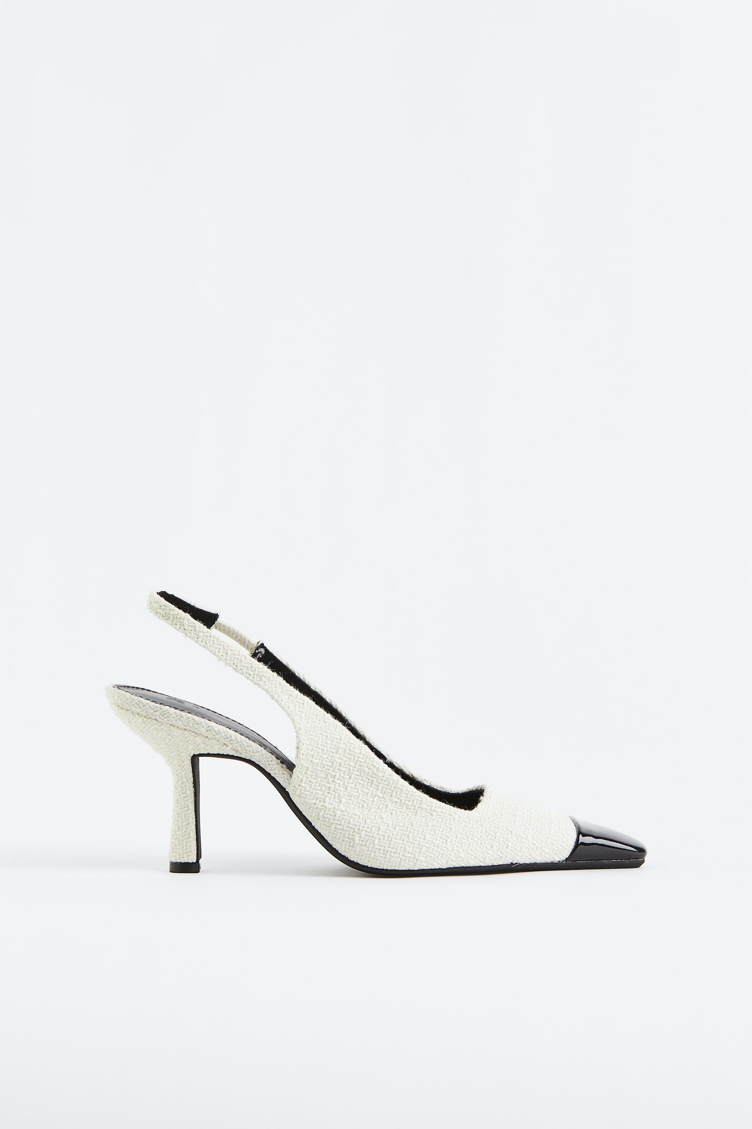 Textured Slingbacks - White/Cream - 1