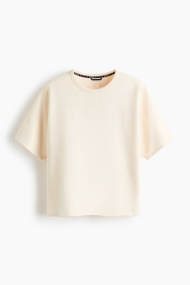 Loose-Fit Waffled Sports T-Shirt with DryMove™ - Natural white/Black - 1